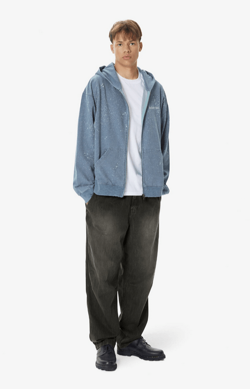 thisisneverthat THISISNEVERTHAT Indigo Dyed Zip Up Hoodie - Washed Blue Size US M / EU 48-50 / 2 - 7 Thumbnail