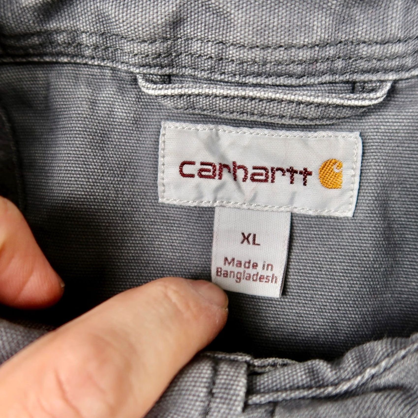 Carhartt Carhartt Fleece Lined Shirt Jacket Mens XL Gray Canvas Snap Front 102851 Size US XL / EU 56 / 4 - 6 Thumbnail
