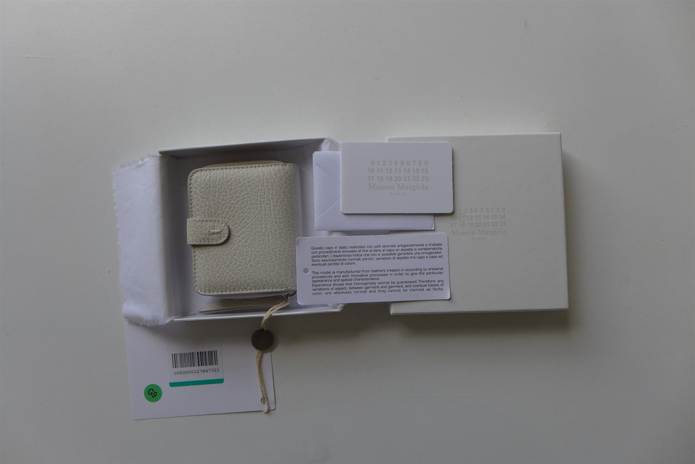 Maison Margiela Margiela Zip Wallet - Beige Calf Leather Size ONE SIZE - 10 Thumbnail