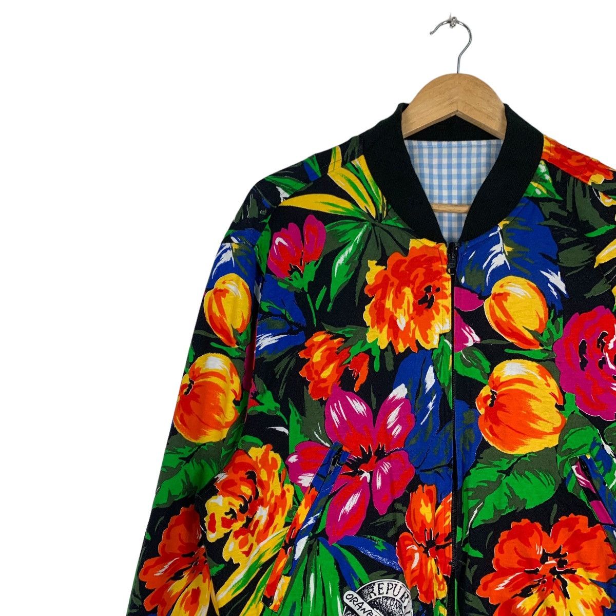 Vintage WORKS CLUB LOUNGE Florals Reversible Bomber Jacket #1137-C52 Size US S / EU 44-46 / 1 - 6 Thumbnail