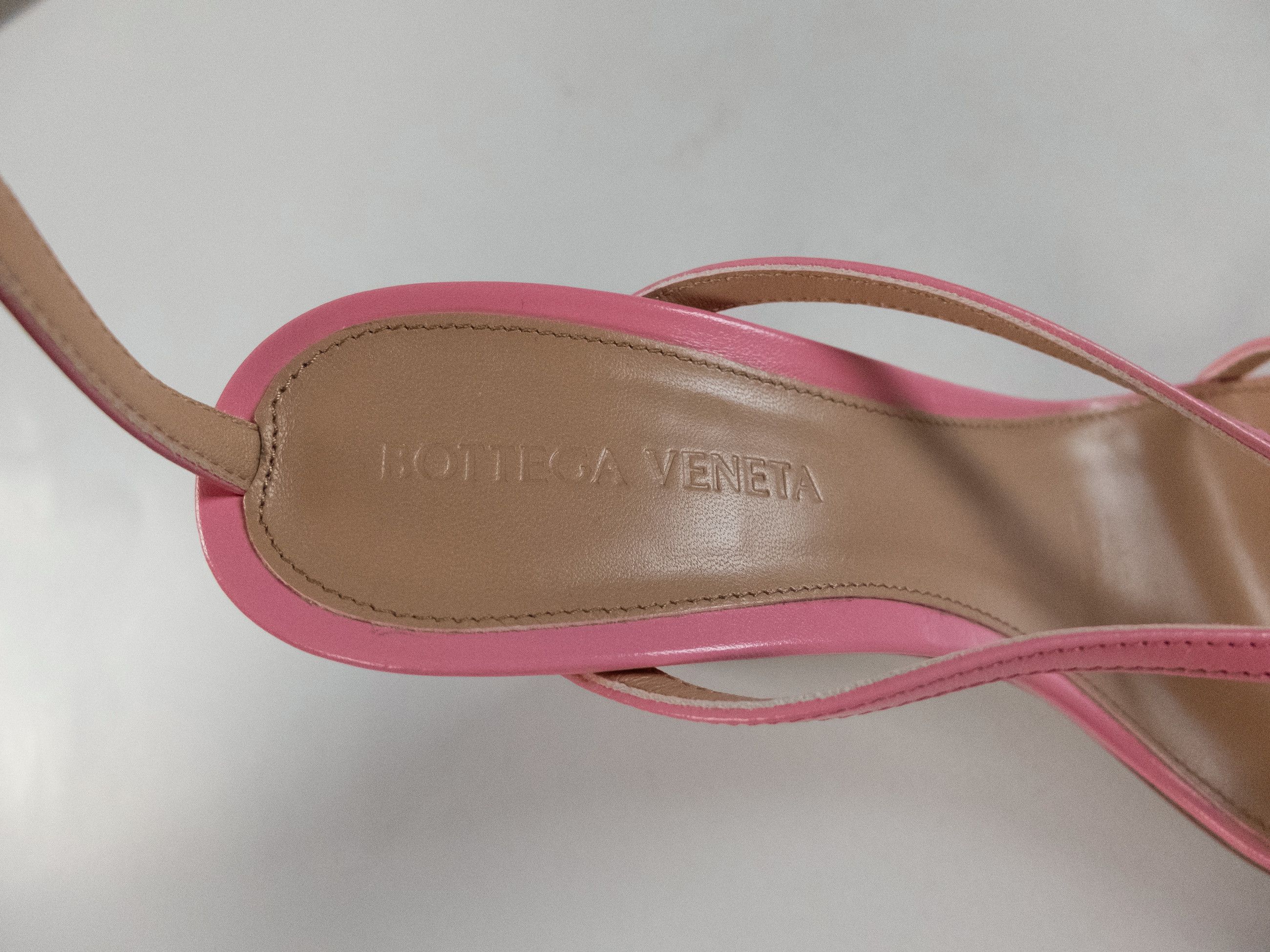 Bottega Veneta BOTTEGA VENETA Stretch blossom pink leather sandals 7 37 q Size US 7 / IT 37 - 6 Thumbnail