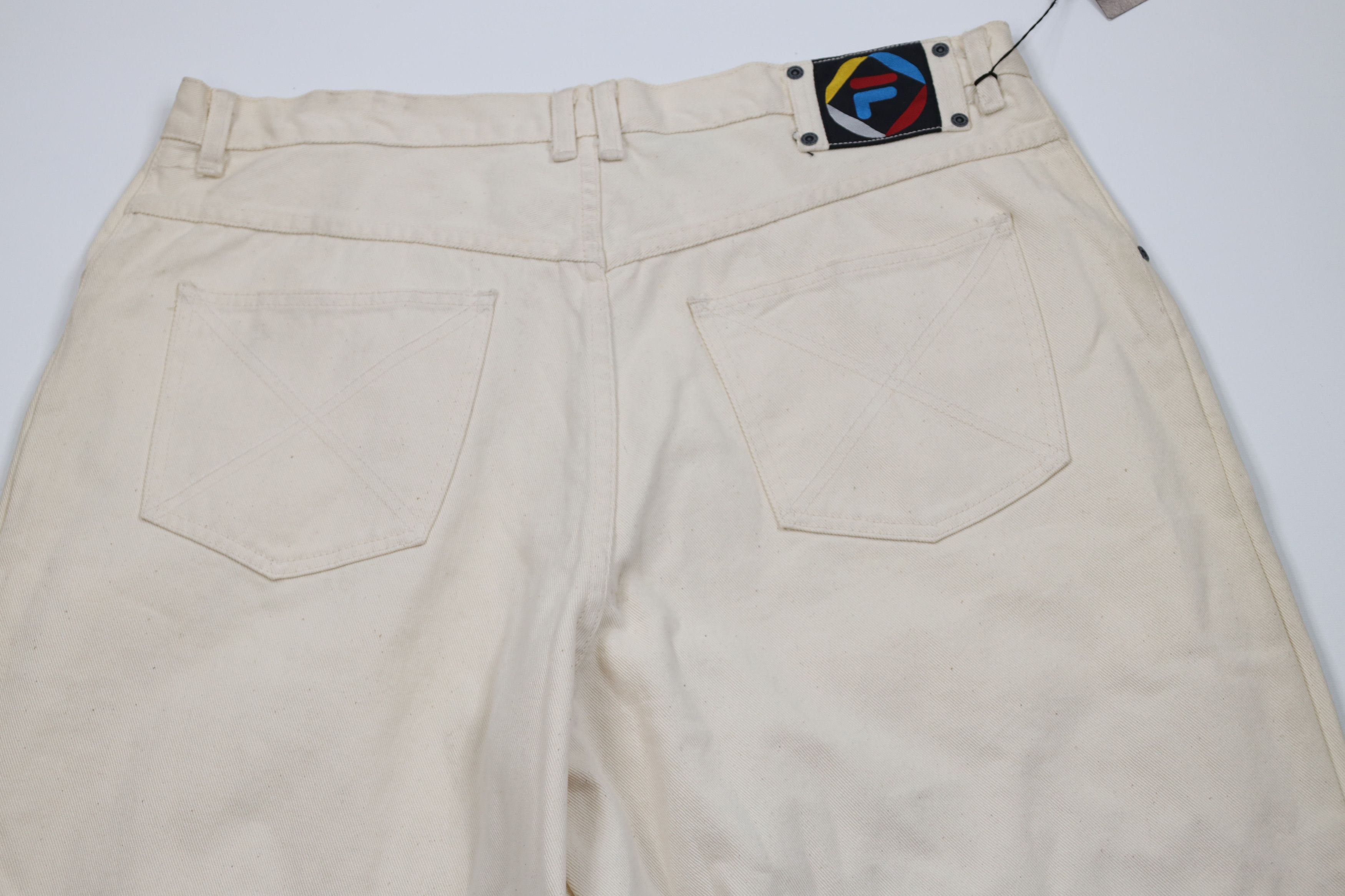 Fila Deadstock Vintage 90s Fila Baggy Skateboard Jeans Cream Size US 38 / EU 54 - 13 Thumbnail
