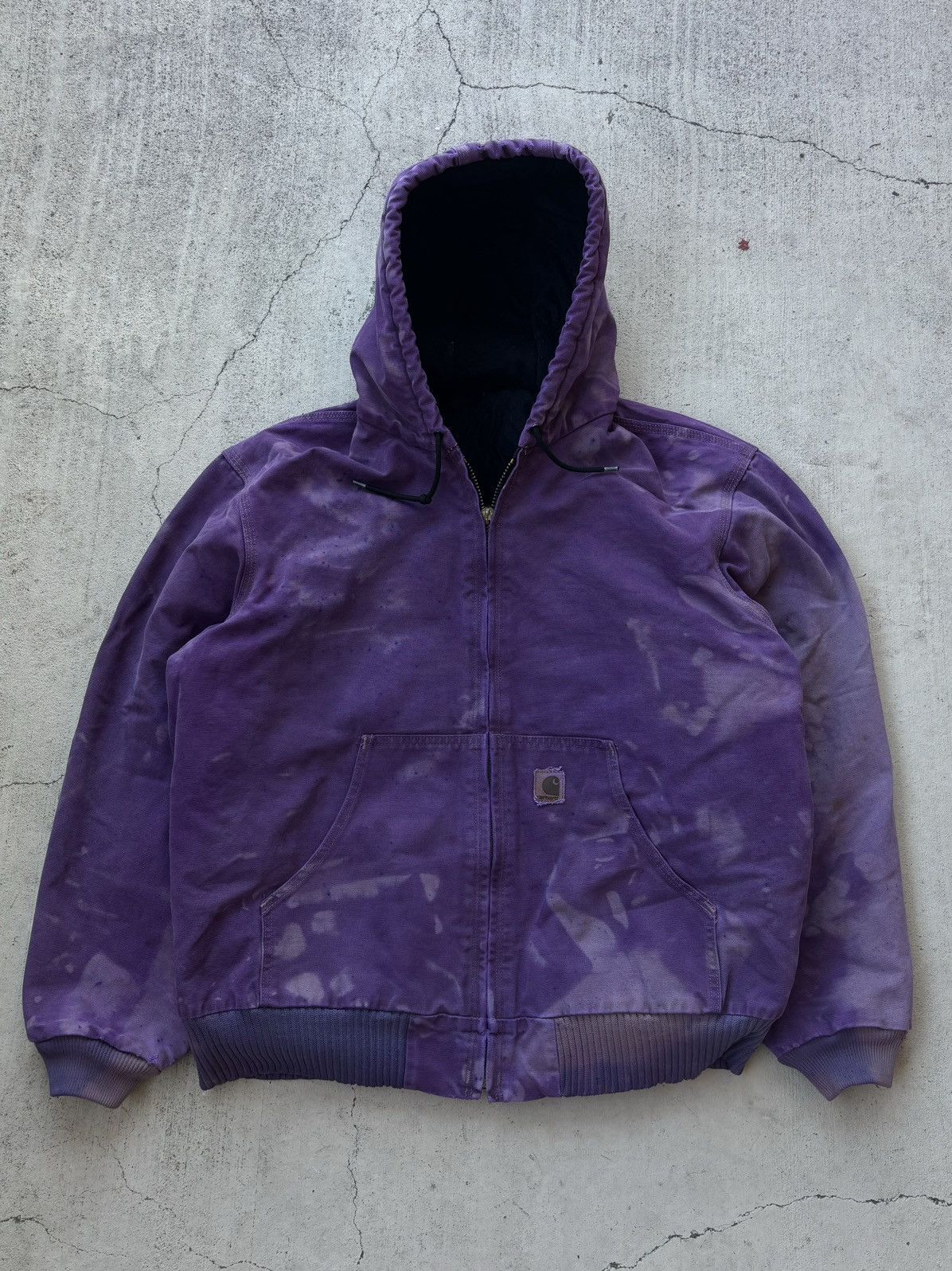 image of 90’S Codeine Purple Faded Carhartt Hooded Jacket Xl, Men's