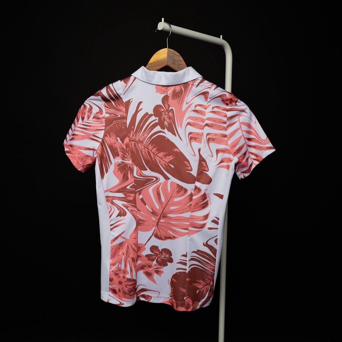 J.Lindeberg J.Lindeberg Womens Polo Shirt Floral Pink White Short Sleeve Size S / US 4 / IT 40 - 3 Thumbnail