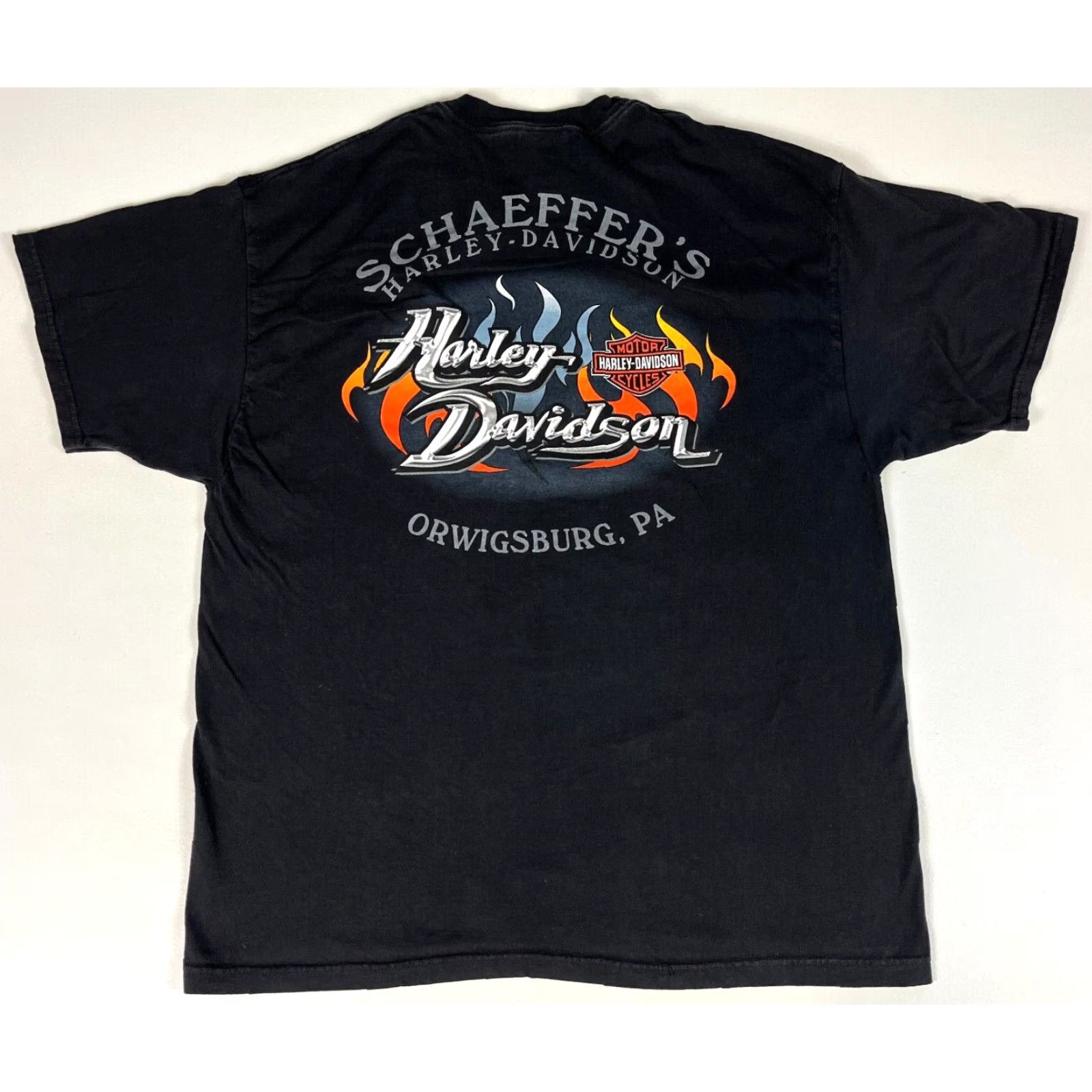 Harley Davidson VINTAGE Harley-Davidson T-Shirt XL Black 100 Years 1903-2003 R.K. Stratman Made in USA Mens Motorcycle Double-Sided Size US XL / EU 56 / 4 - 2 Thumbnail