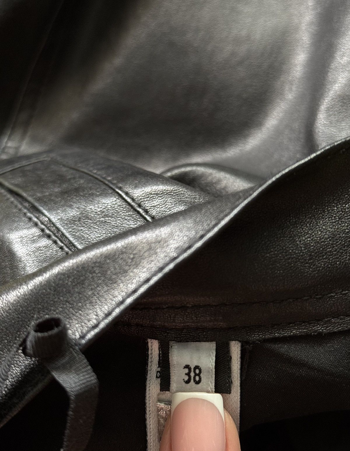 Designer × Dolce & Gabbana Dolce & Gabbana D&G avant garde grunge leather front pants Size 27" / US 4 / IT 40 - 6 Thumbnail
