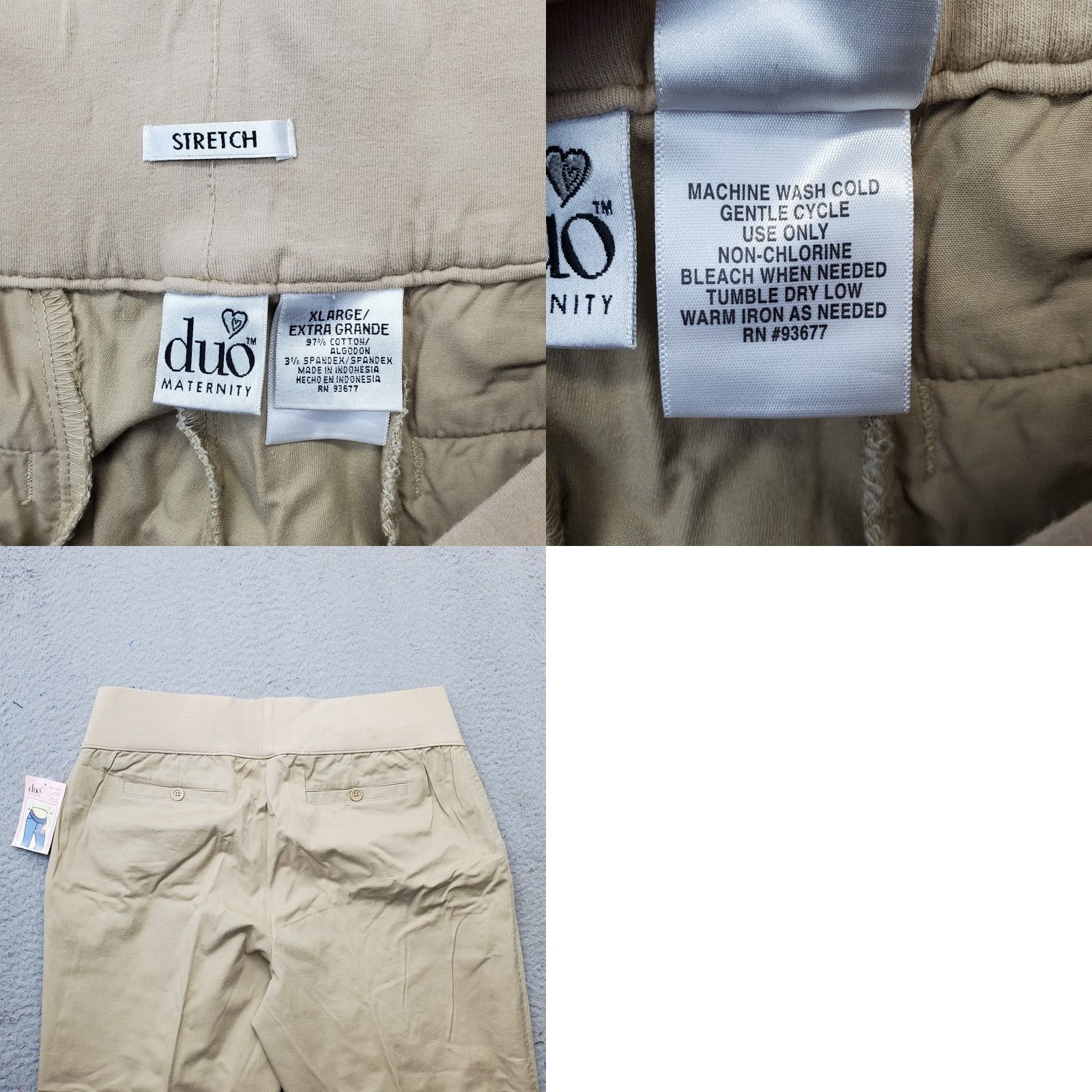 Bell Duo Maternity Pants Women XL Tan Belly Fit Elastic Waist Pockets Stretch Casual Shirt? Size 40" / US 18 - 8 Thumbnail