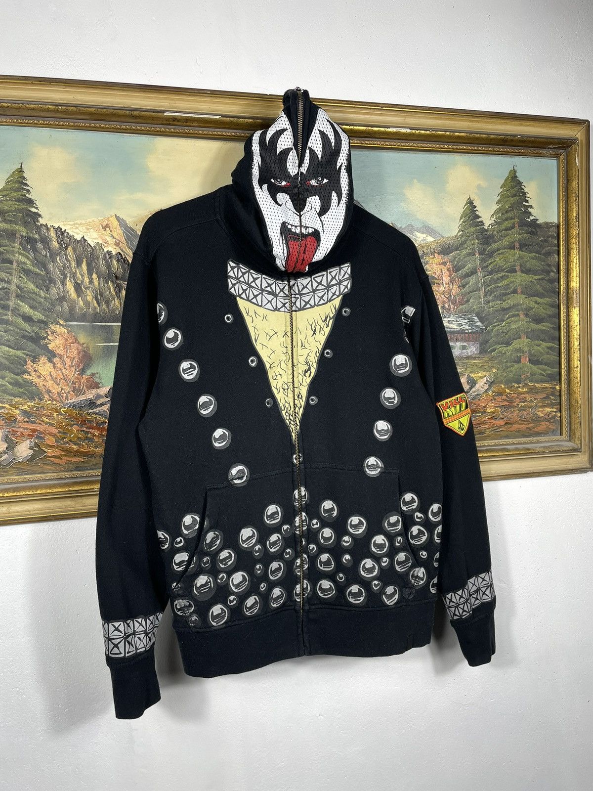 Band Tees × KISS × Vintage Kiss X Volcom Hoodie Gene Simmons Rock Metal Band Merch Size US S / EU 44-46 / 1 - 3 Thumbnail