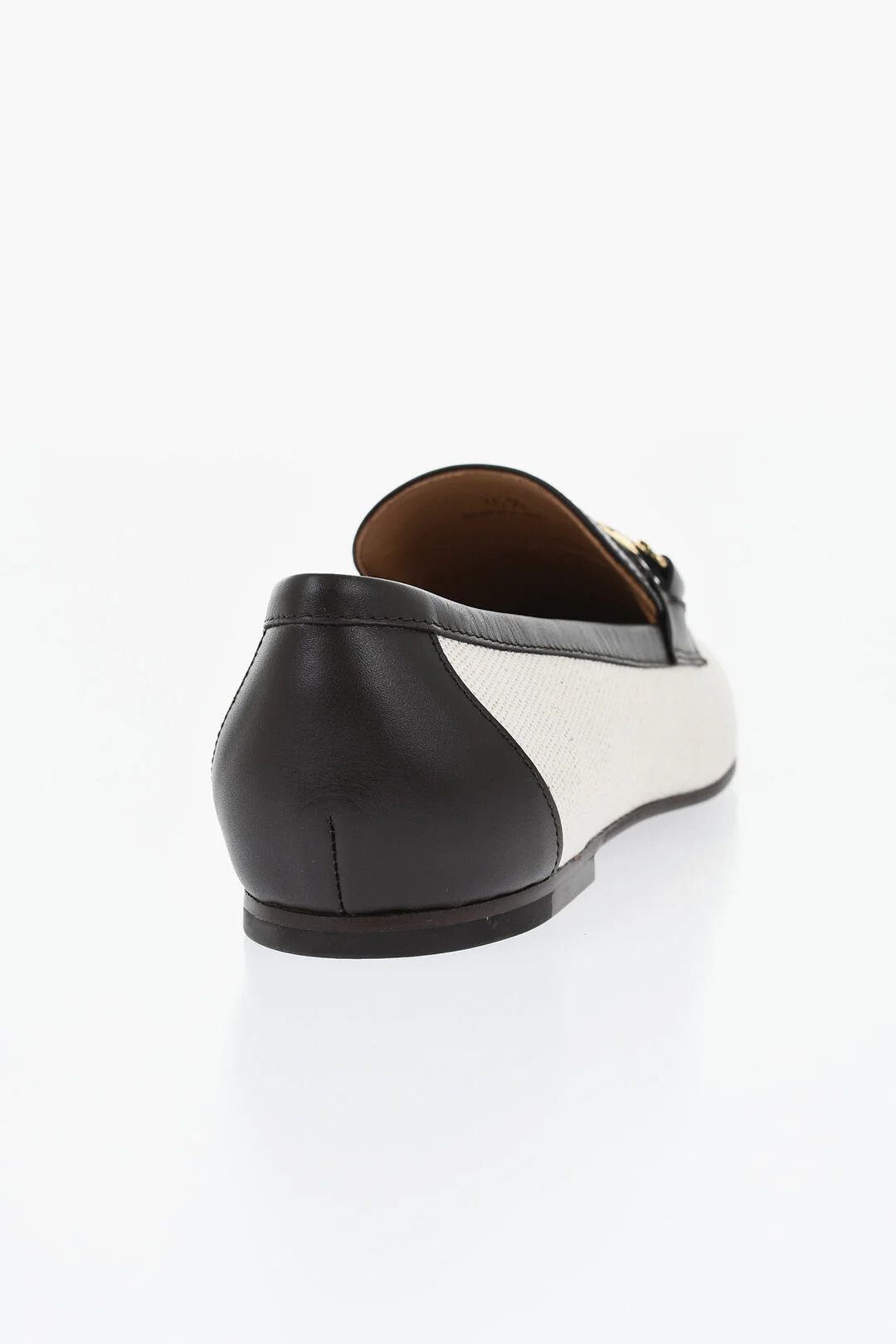 Tod's og1mm0426 Canvas Loafers in Beige & Black Size US 7 / IT 37 - 2 Thumbnail