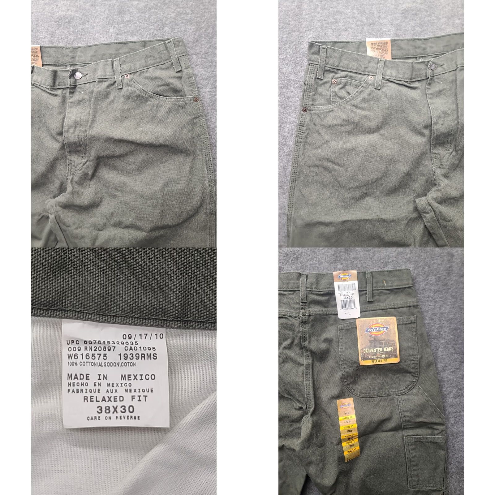 Dickies Dickies Carpenter Jeans Mens 38x30 Relaxed Straight Leg Workwear Rugged Green Cotton Denim 90s Mens Size US 38 / EU 54 - 8 Thumbnail
