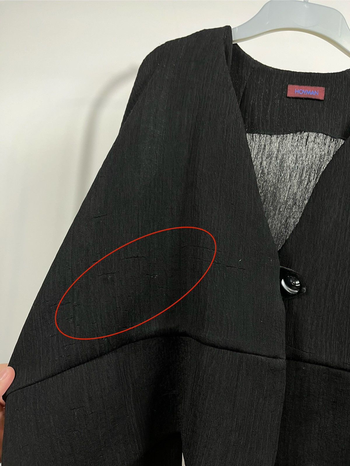 Japanese Brand Hovman Draped Cropped Jacket in Textured Black Fabric Size M / US 6-8 / IT 42-44 - 6 Thumbnail