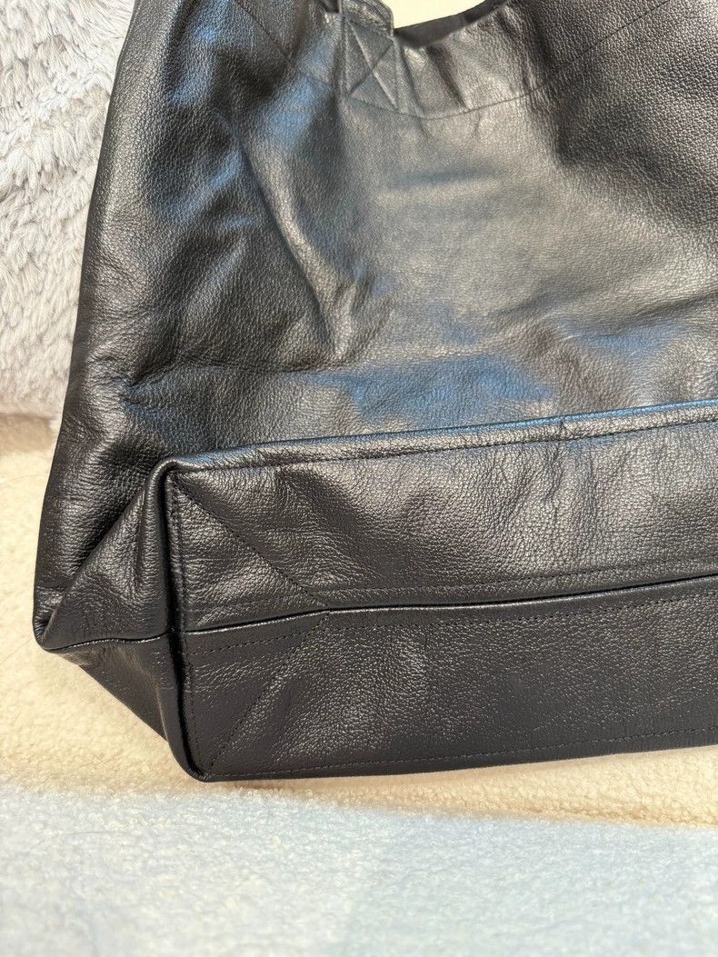 Yohji Yamamoto Yohji Yamamoto Yohji Yamamoto Black Leather Tote Bag Size ONE SIZE - 5 Thumbnail