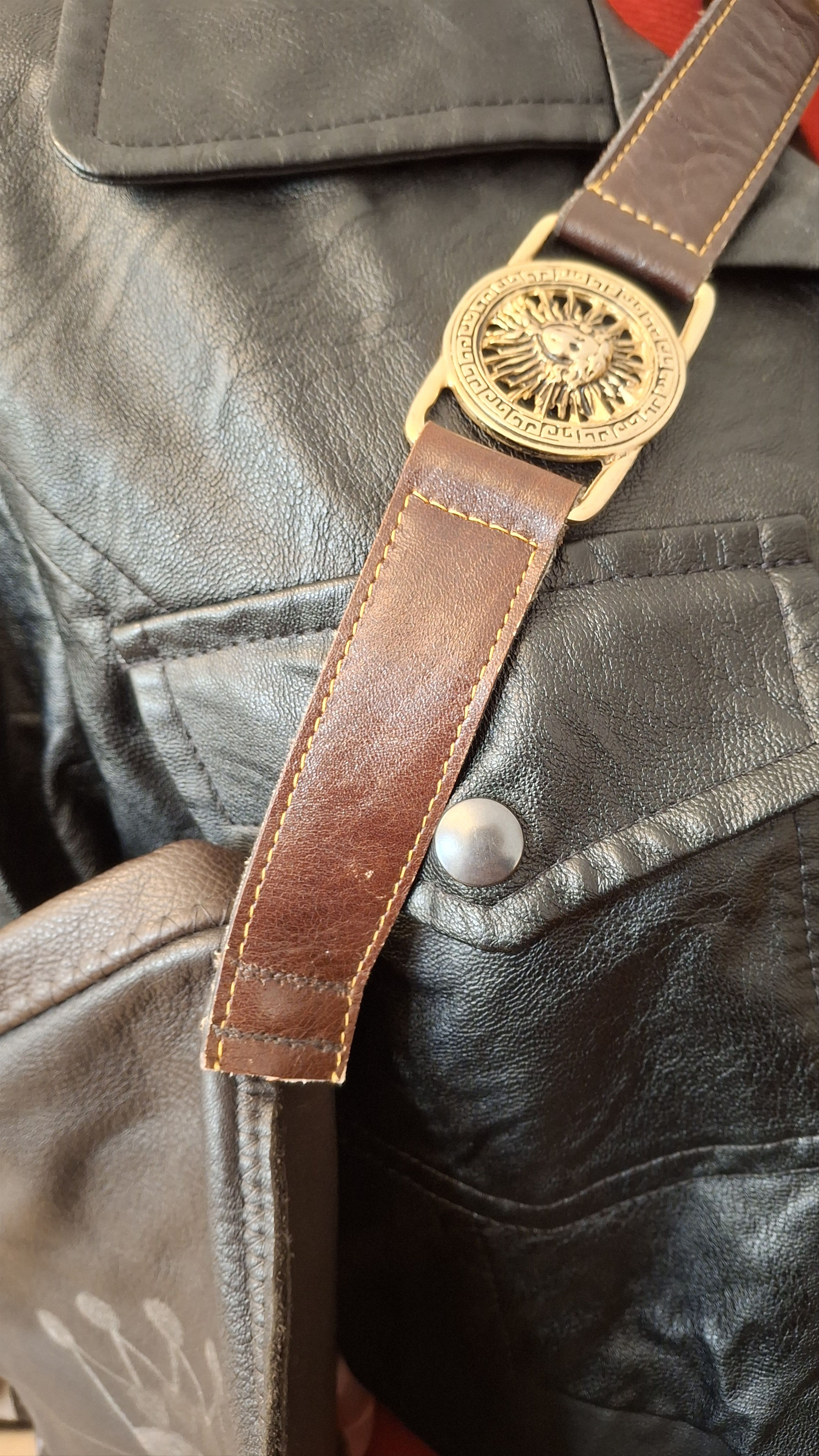Handmade Custom Leather Hunter Bag - Hand-Painted - Medusa Strap Size ONE SIZE - 9 Thumbnail