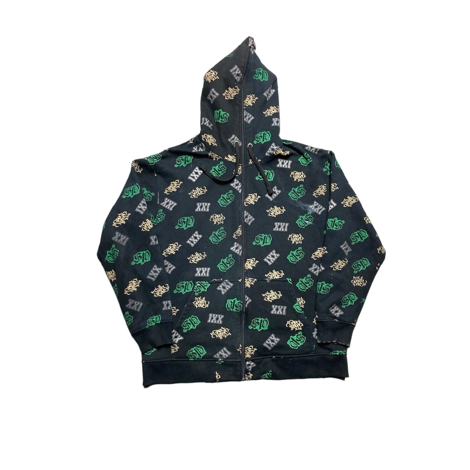 Southpole Vtg y2k Southpole Hoodie Full Zip All Over Print Streetwear Hip Hop Graffiti XL Mens Black Size US XL / EU 56 / 4 - 1 Thumbnail