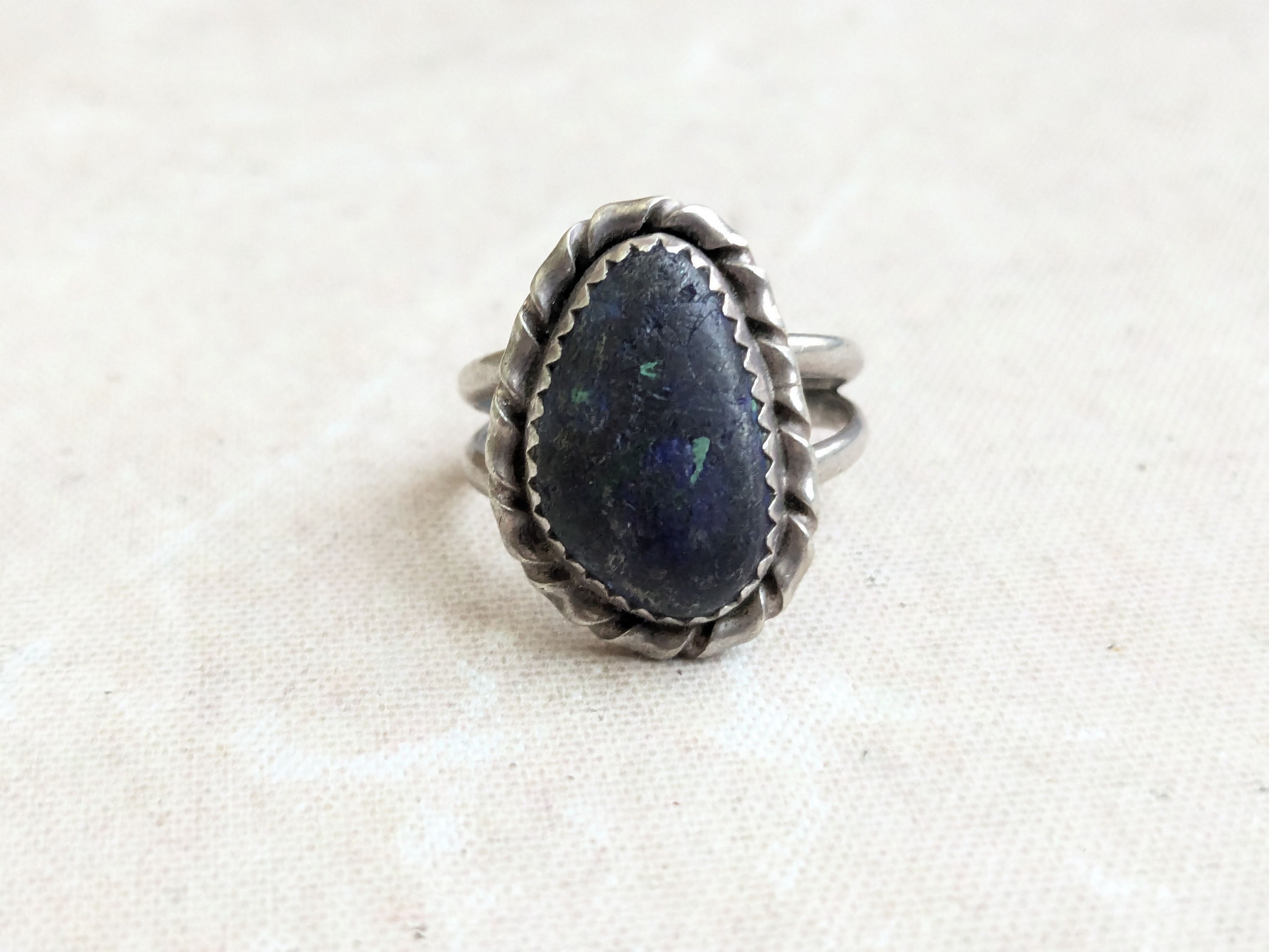 Sterling Silver Vintage Sterling Silver Ring Azurite 7.75 Native Southwest Size ONE SIZE - 4 Thumbnail