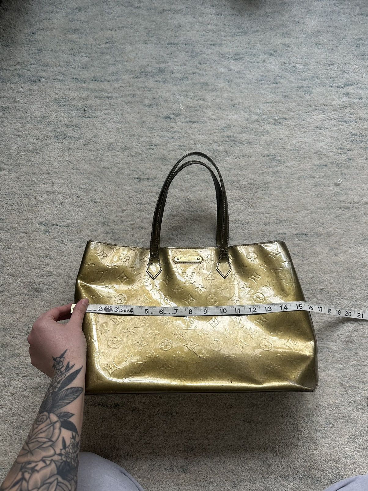 Vintage Louis Vuitton Monogram Vernis Wilshire GM Tote MM Khaki Size ONE SIZE - 11 Thumbnail