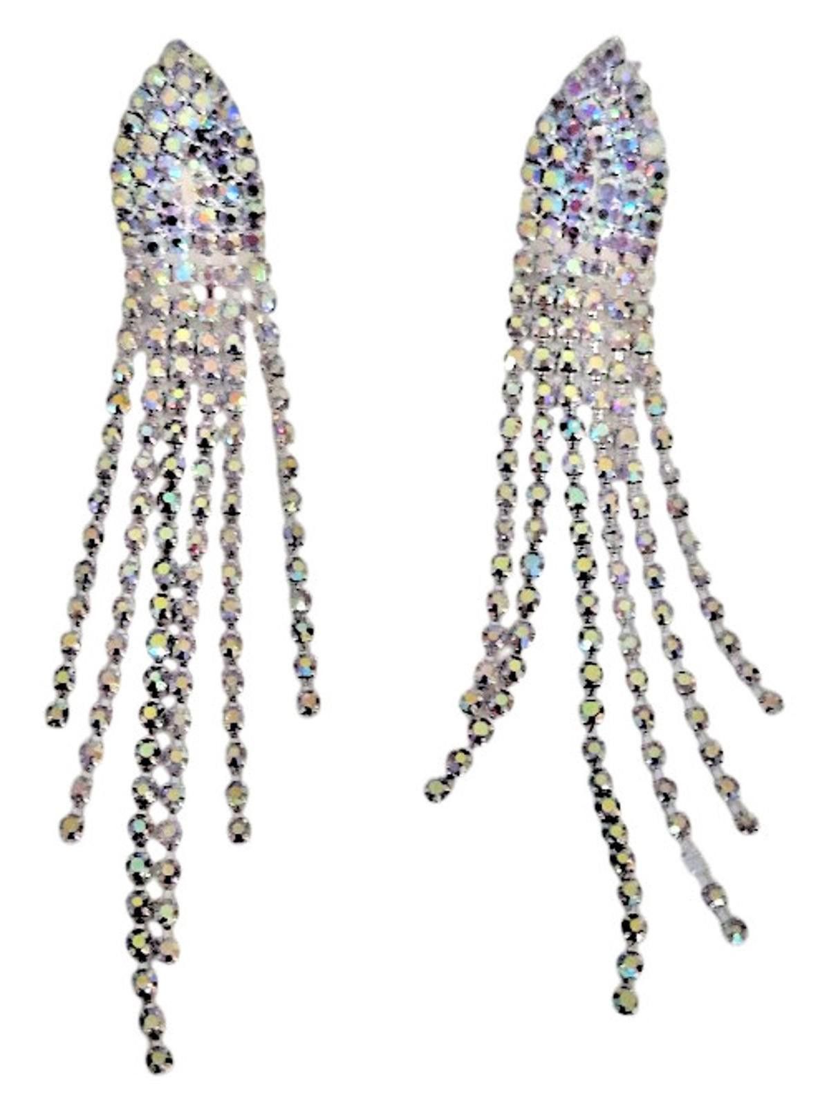 The Unbranded Brand 3.5" Long Rhinestone Earrings Aurora Borealis Pierced Dangle Size ONE SIZE - 2 Thumbnail