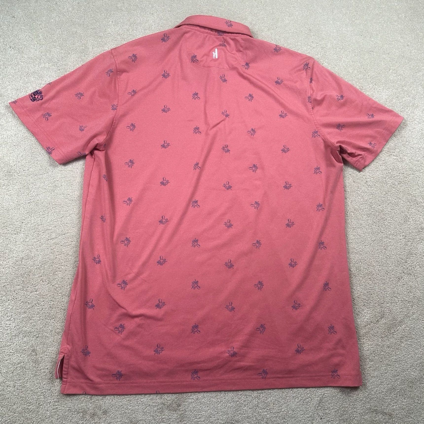 johnnie-O johnnie-O Polo Shirt Mens Large Pink Octopus AOP Stretch Golf Shirt Mens Regular Polo Size US L / EU 52-54 / 3 - 3 Thumbnail