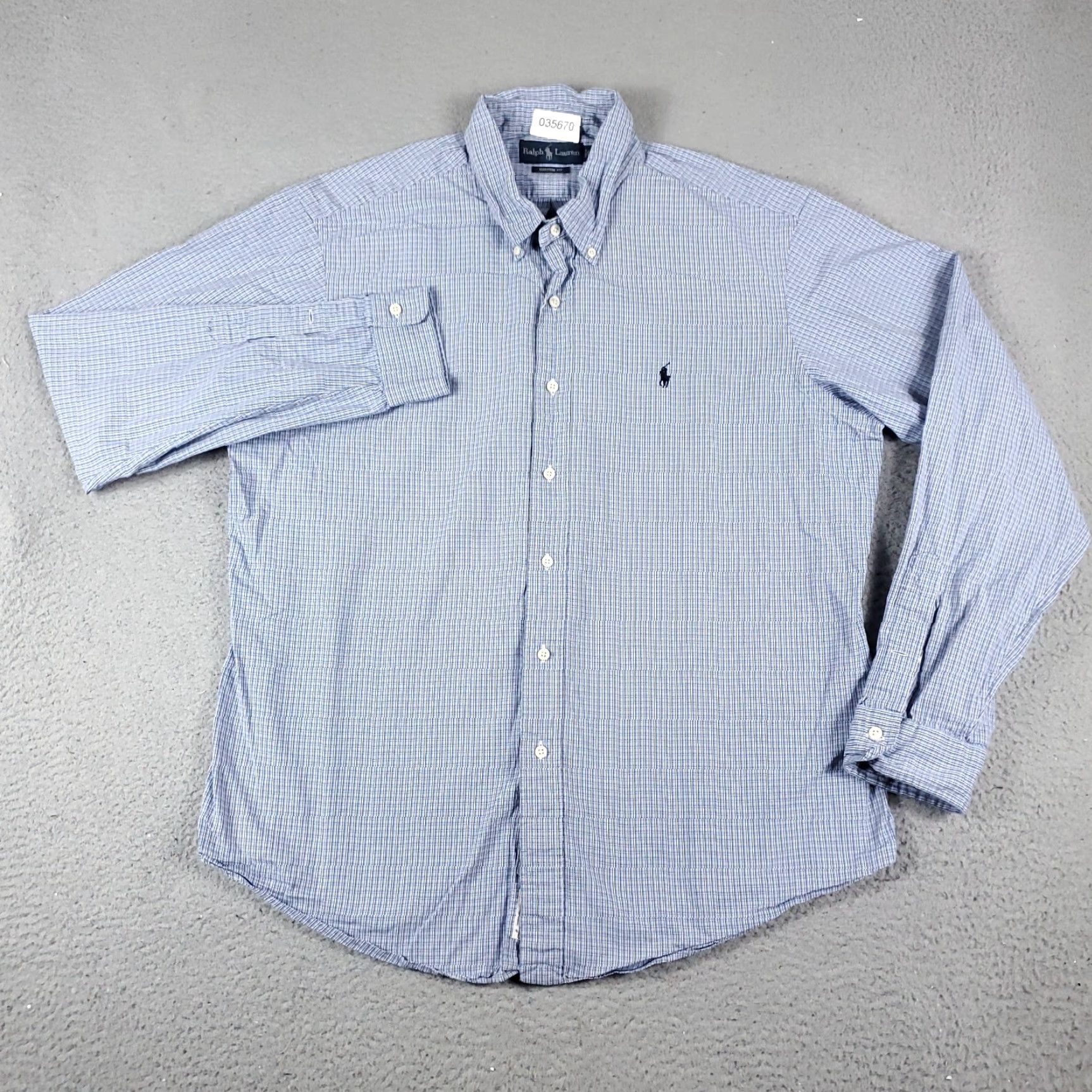 Ralph Lauren Ralph Lauren Shirt Mens 2XL Blue Plaid Button-Up Long Sleeve Cotton Polo Pony Casual Button-Down Mens Size US XXL / EU 58 / 5 - 3 Thumbnail