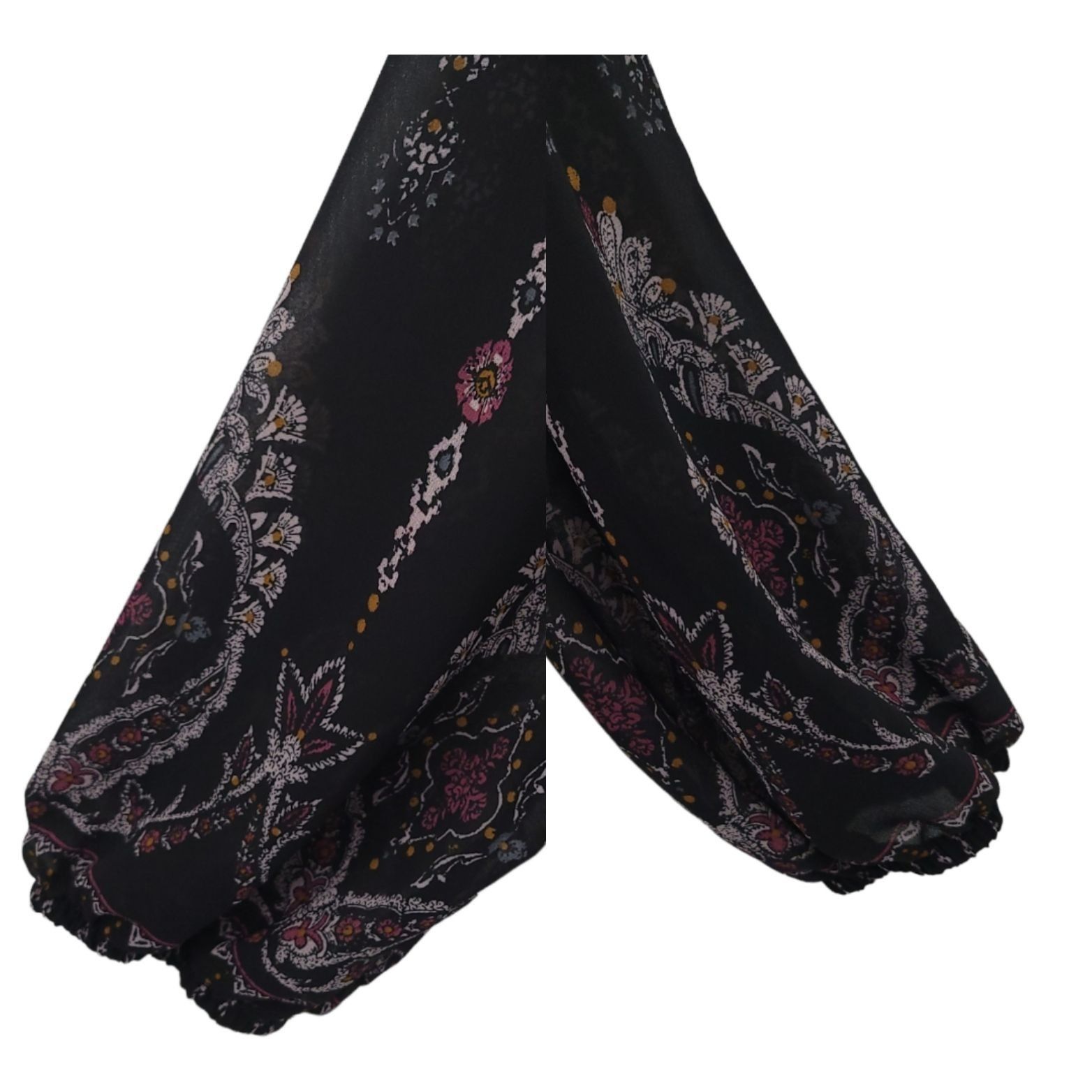 Other Knox Rose Boho Peasant Top M Black Floral Sheer Lace Velvet Size M / US 6-8 / IT 42-44 - 11 Thumbnail