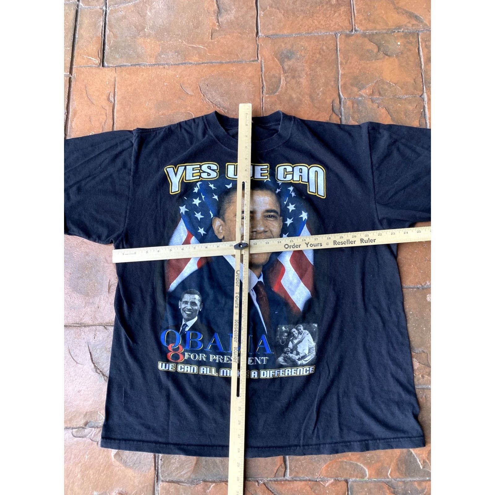 Anvil VINTAGE Barack Obama Yes We Can Campaign T Shirt XL Men Black Nike Anvil Graphic Print Short Sleeve Crew Neck USA 2008 90s Size US XL / EU 56 / 4 - 5 Thumbnail