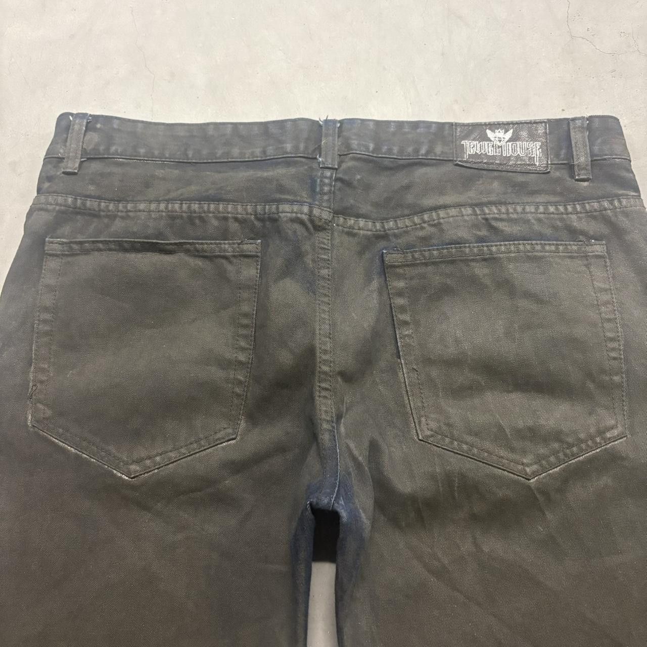 Vintage Crazy Vintage Y2K/2000s Baggy Jewel House Black and Blue Accent Luxury Streetwear Denim Jeans! Size US 36 / EU 52 - 5 Thumbnail