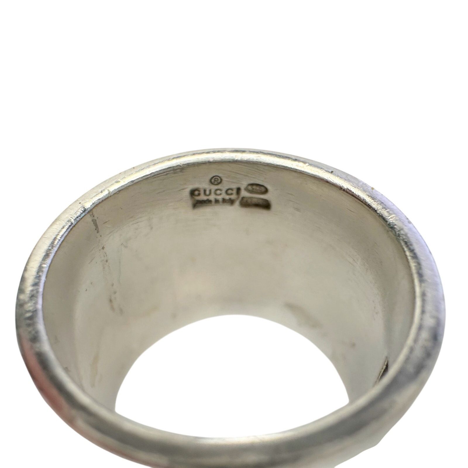 Gucci Gucci Geometric G Wide Sterling Silver Ring - size 7 Size ONE SIZE - 2 Thumbnail