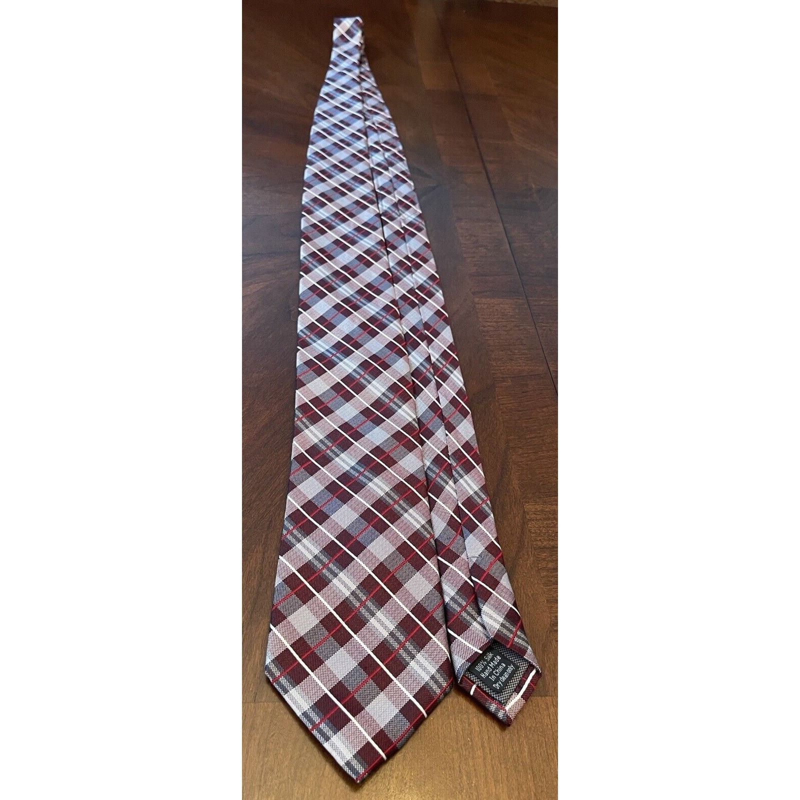 Pronto Uomo Pronto Uomo Couture Burgundy Gray Hand Made Silk Long Size ONE SIZE - 3 Thumbnail