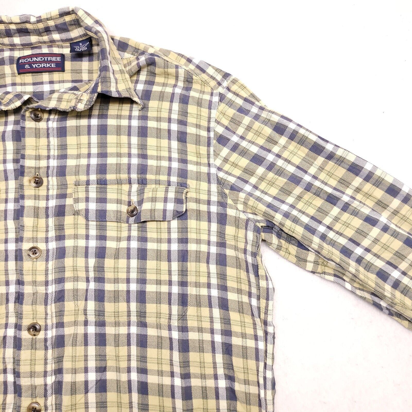 Roundtree & Yorke Roundtree & Yorke Madras Flannel Shirt Mens Size S Yellow Size US S / EU 44-46 / 1 - 5 Thumbnail