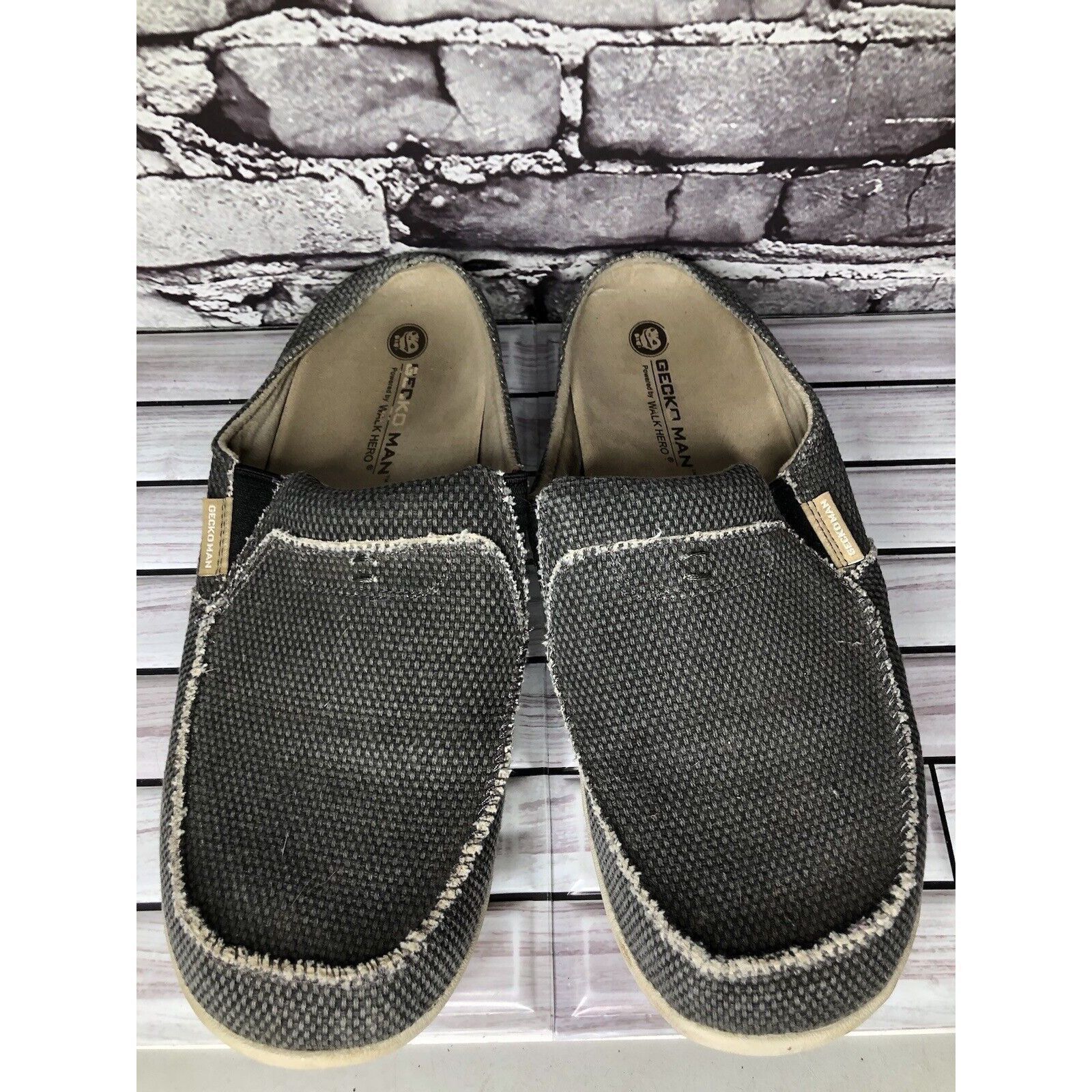 Other Gecko Man Walk Hero Arch Support Gray Canvas Fabric Mules Sh Size US 13 / EU 46 - 1 Thumbnail