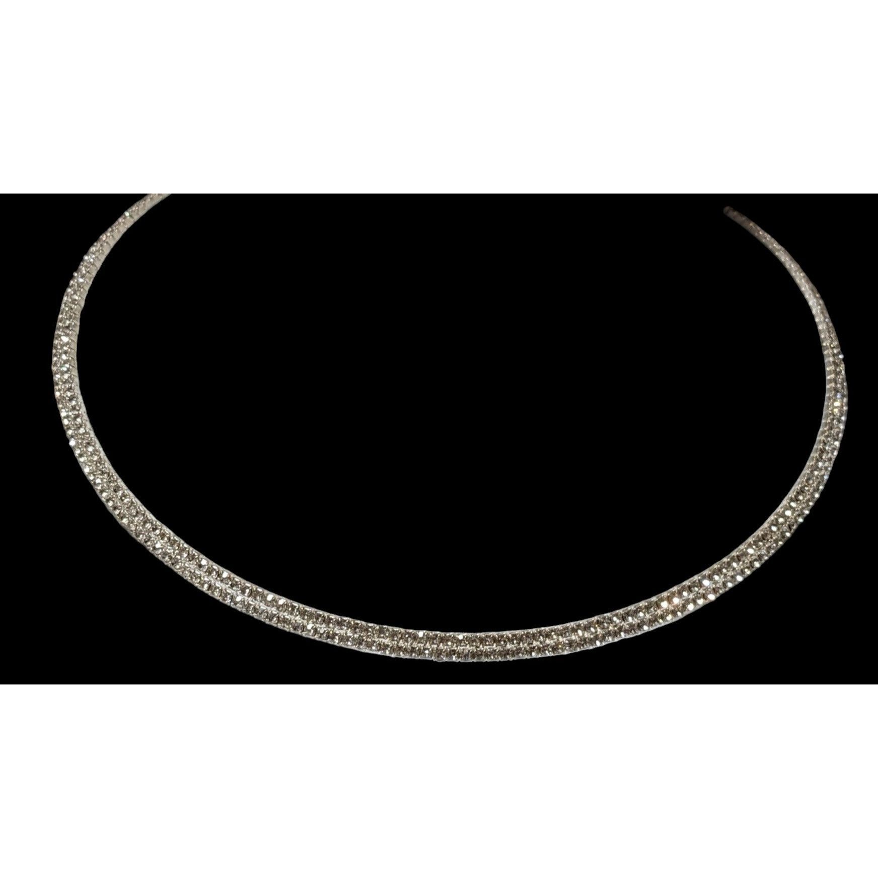 Other Claire's Y2K Silver Rhinestone Collar Necklace Size ONE SIZE - 1 Thumbnail