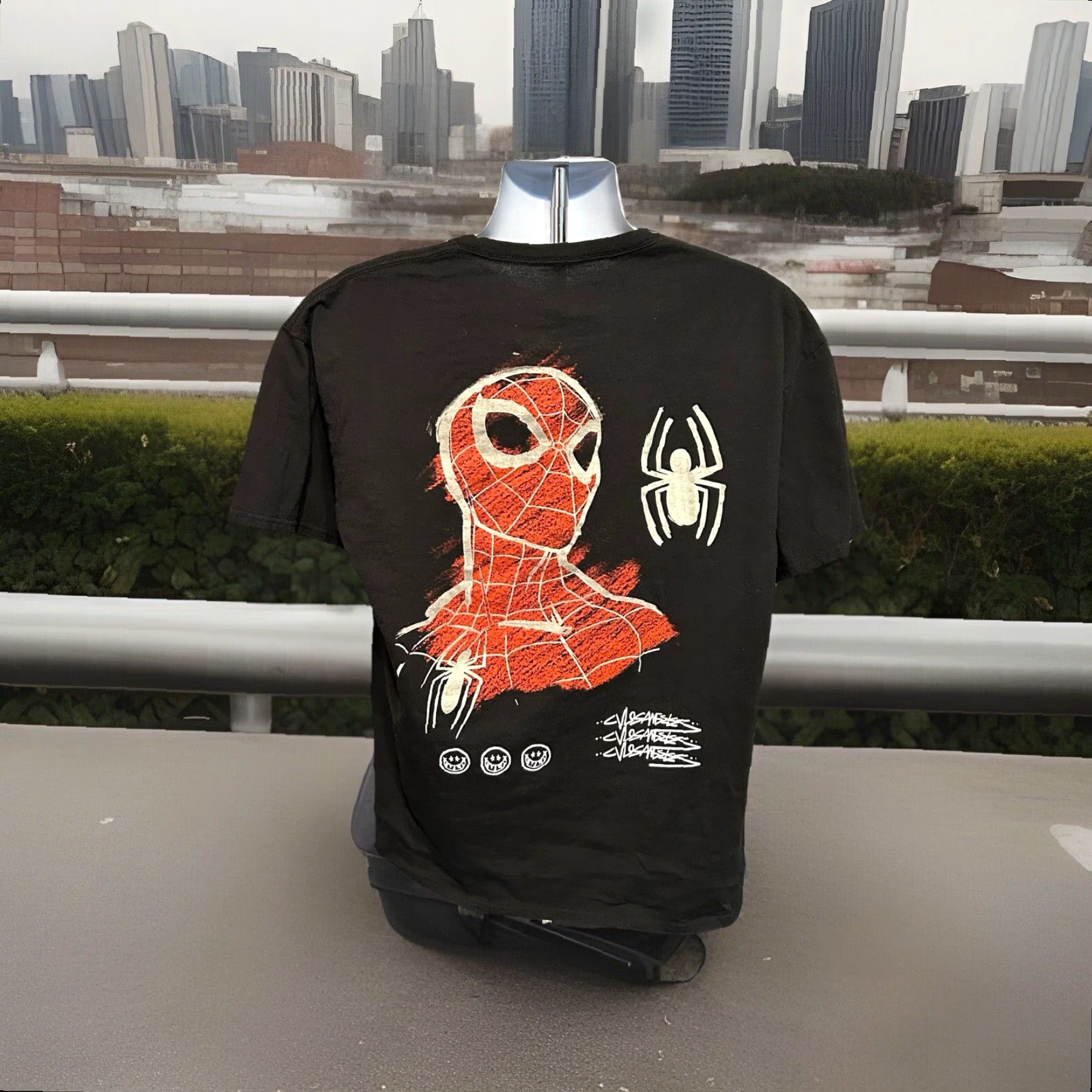 Vintage VINTAGE: No Marvel Spider-Man Shirt Men XL Black Short Sleeve Crew Neck Logo Graphic Tee - Size US XL / EU 56 / 4 - 4 Thumbnail
