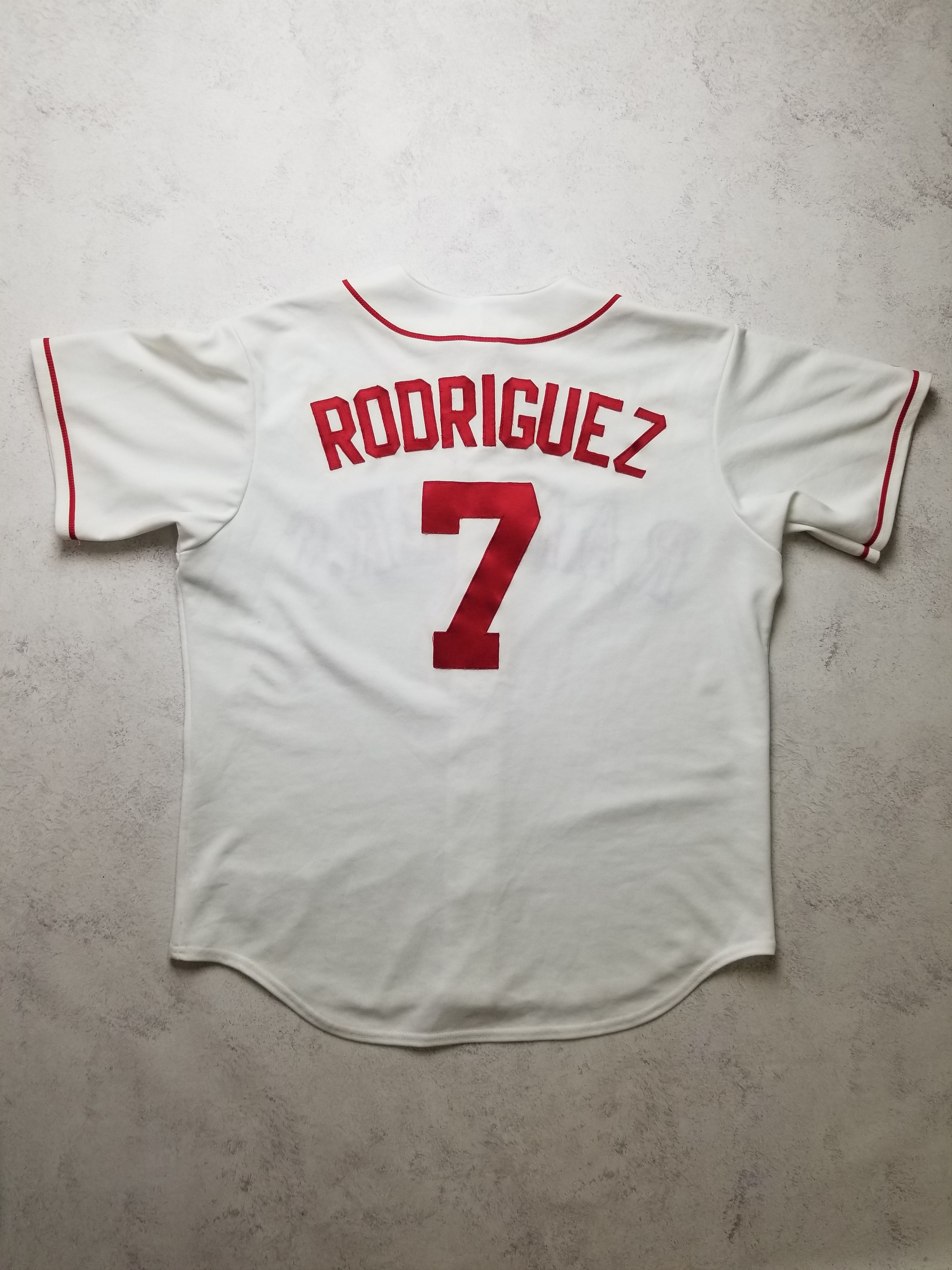 Majestic VTG Rodriguez #7 Texas Rangers Majestic Sewn White Jersey Size US L / EU 52-54 / 3 - 1 Thumbnail