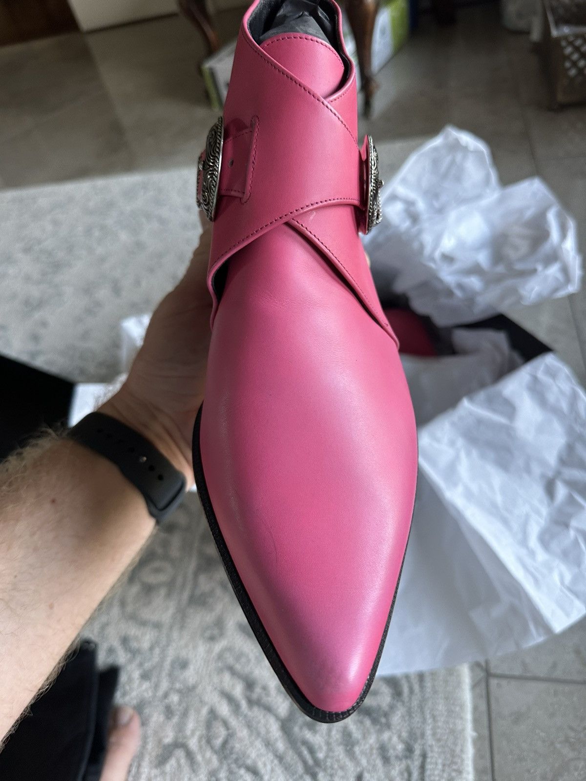 Saint Laurent Paris Grail SS14 Saint Laurent Duckies Pink double buckle Hedi Size US 8.5 / EU 41-42 - 8 Thumbnail
