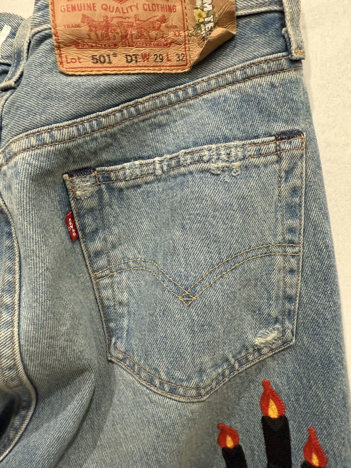 DENIM TEARS × Virgil Abloh Virgil Abloh Denim Tears 'Message in a Tear' Size US 29 - 21 Thumbnail