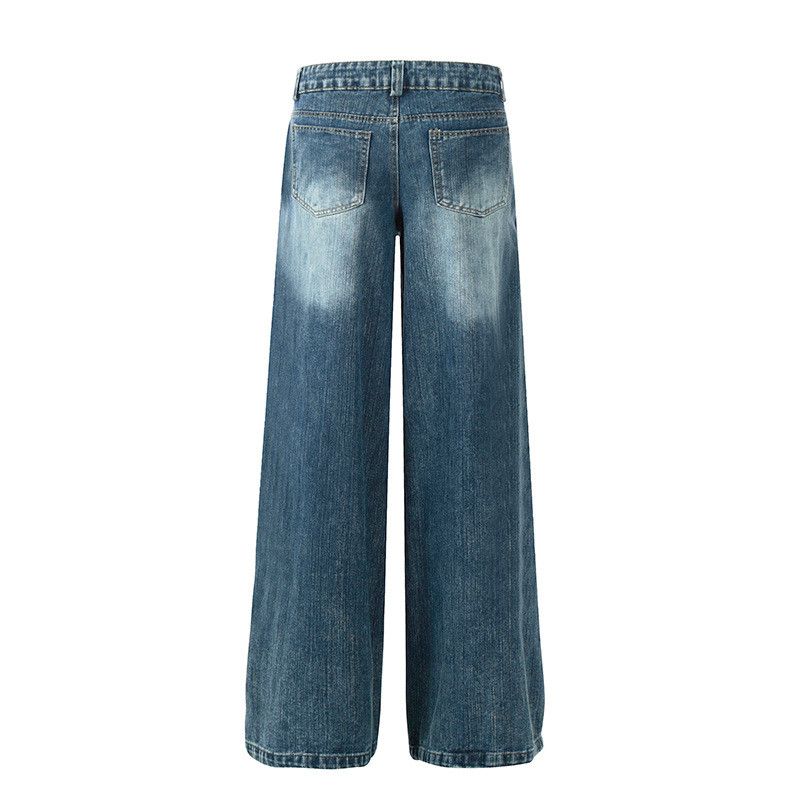 Jean American high street washed gradient retro jeans for men Size US 32 / EU 48 - 2 Thumbnail