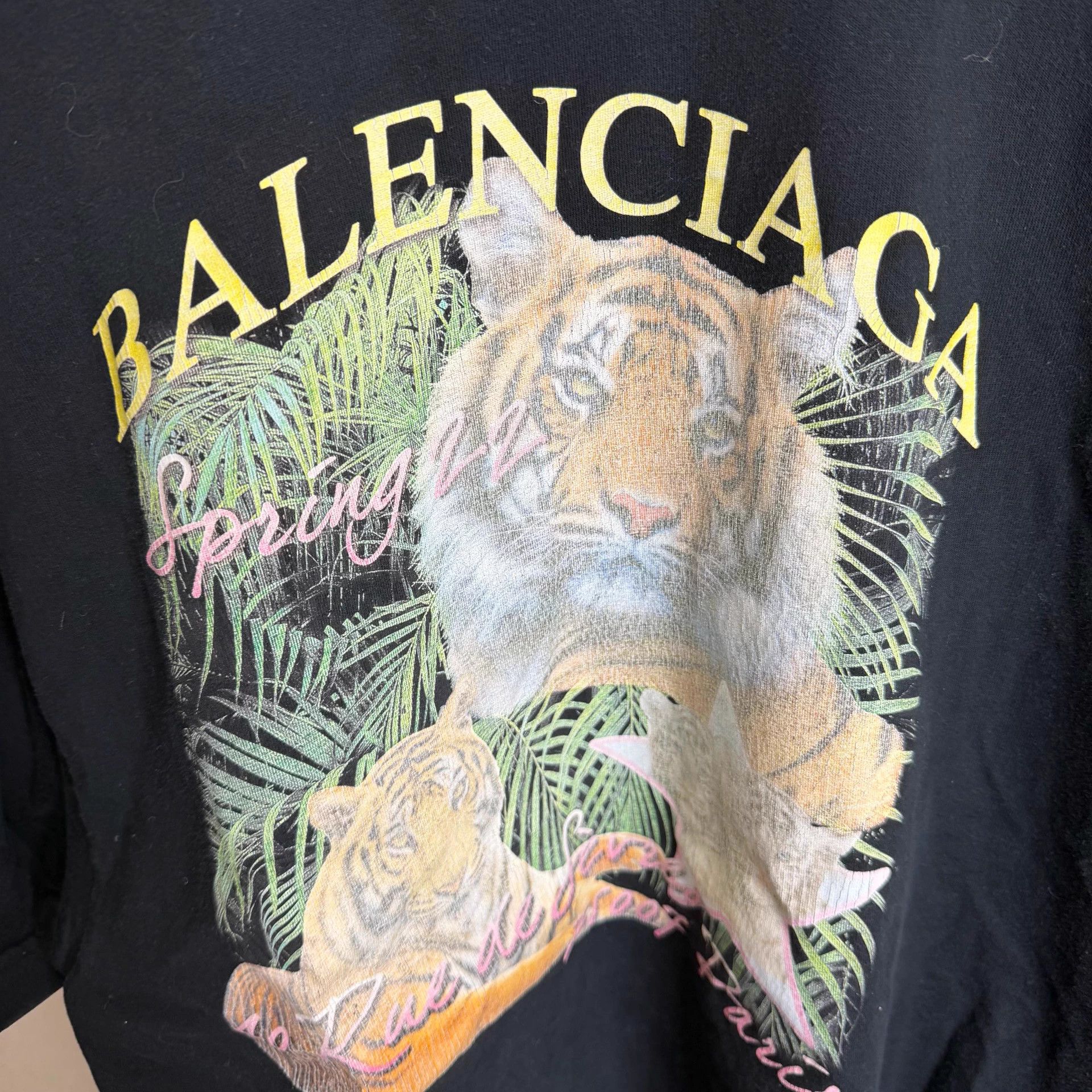 Balenciaga Balenciaga SS22 Tiger Jungle Graphic T-shirt Men's Black Size US L / EU 52-54 / 3 - 4 Thumbnail