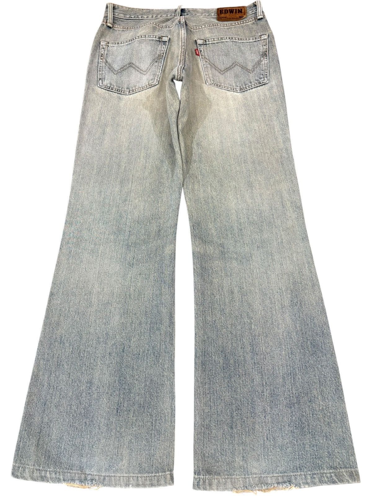 Edwin Exclusive Vintage Edwin Rusty Wash Distressed Flare Jeans Size US 31 - 2 Thumbnail