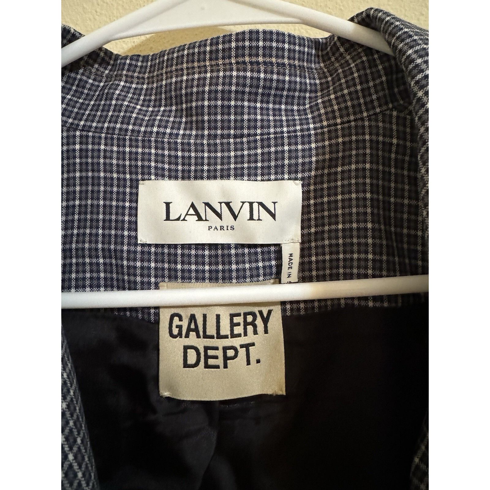 Gallery Dept. Gallery Dept. x Lanvin Mini Dress Belted Plaid Blue Size 46 Size L / US 10 / IT 46 - 4 Thumbnail