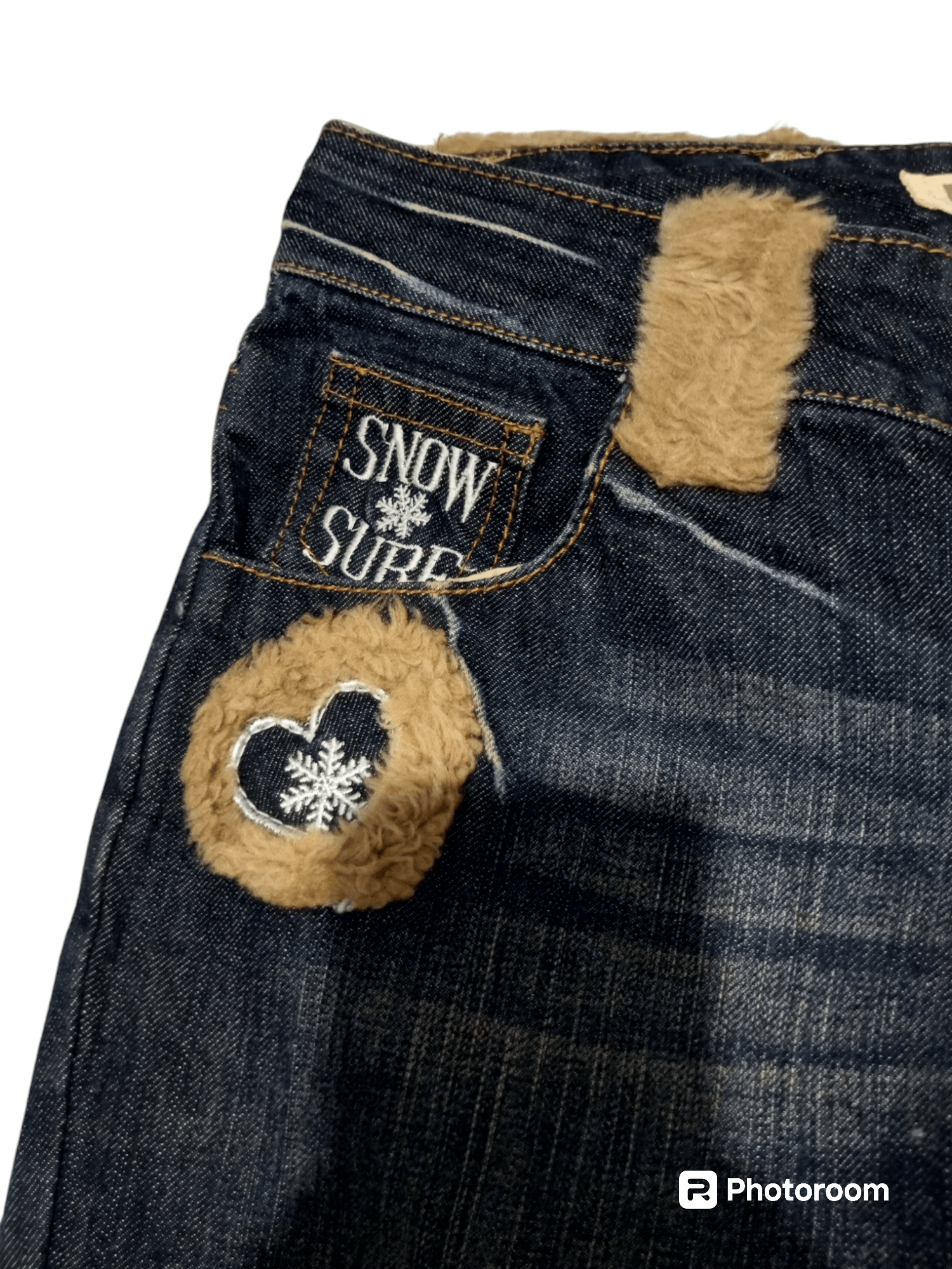 Hysteric Glamour Vintage Blue Moon blue fur pocket snow surf denim jeans Size US 31 - 6 Thumbnail