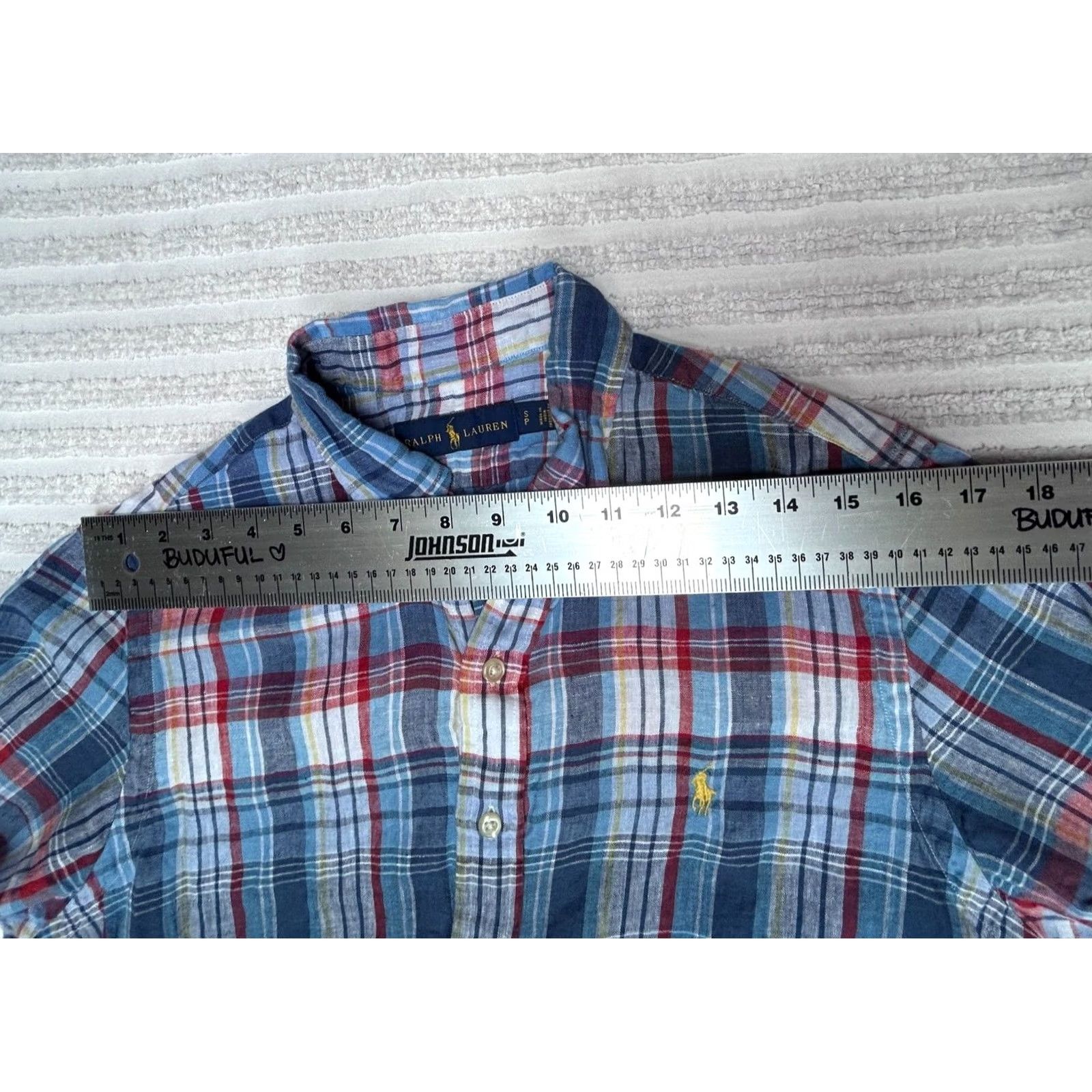 Ralph Lauren Ralph Lauren Mens Button Down Short Sleeve Linen Plaid Shirt Multicolor Sz Small Size US S / EU 44-46 / 1 - 5 Thumbnail