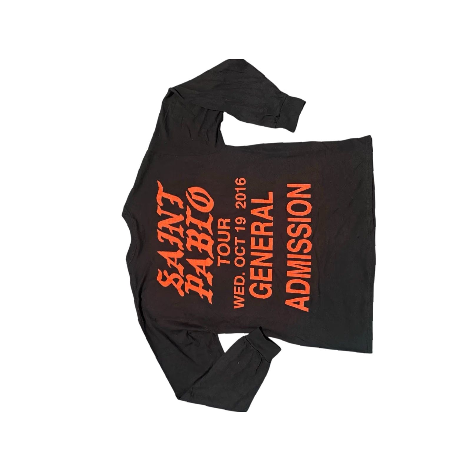 Vintage Saint Pablo Tour 2016 “General Admission” Long Sleeve T-Shirt XL Blk Kanye West Yeezus Men Shirt Black Cotton Blend Graphic Print Vintage No Size US XL / EU 56 / 4 - 6 Thumbnail