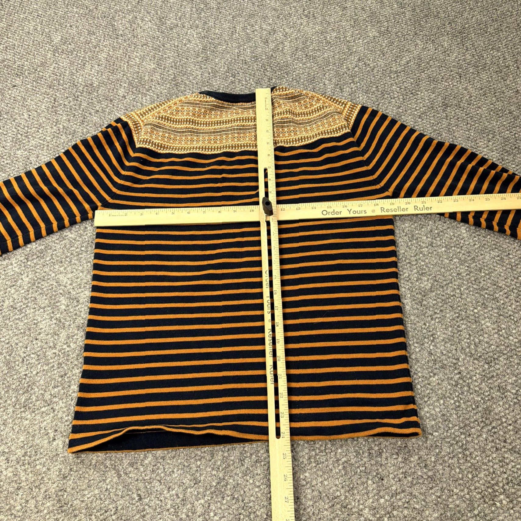 Simons Le 31 Simons Sweater Mens Small Blue Stripe Fair Isle Crewneck Knit Pullover Size US S / EU 44-46 / 1 - 6 Thumbnail