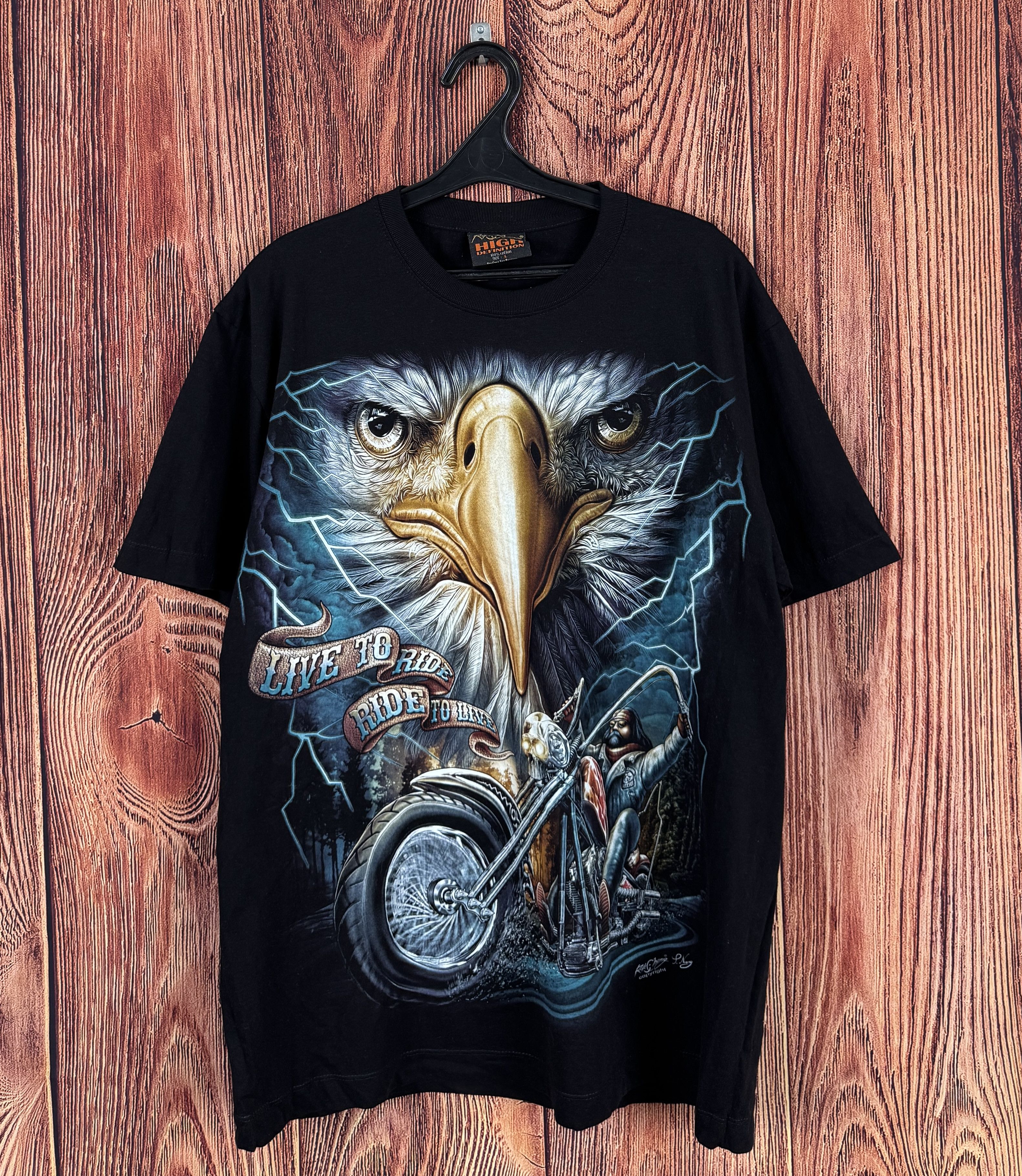 Other Rock Chang Live To Ride Black T-Shirt Size US L / EU 52-54 / 3 - 1 Thumbnail