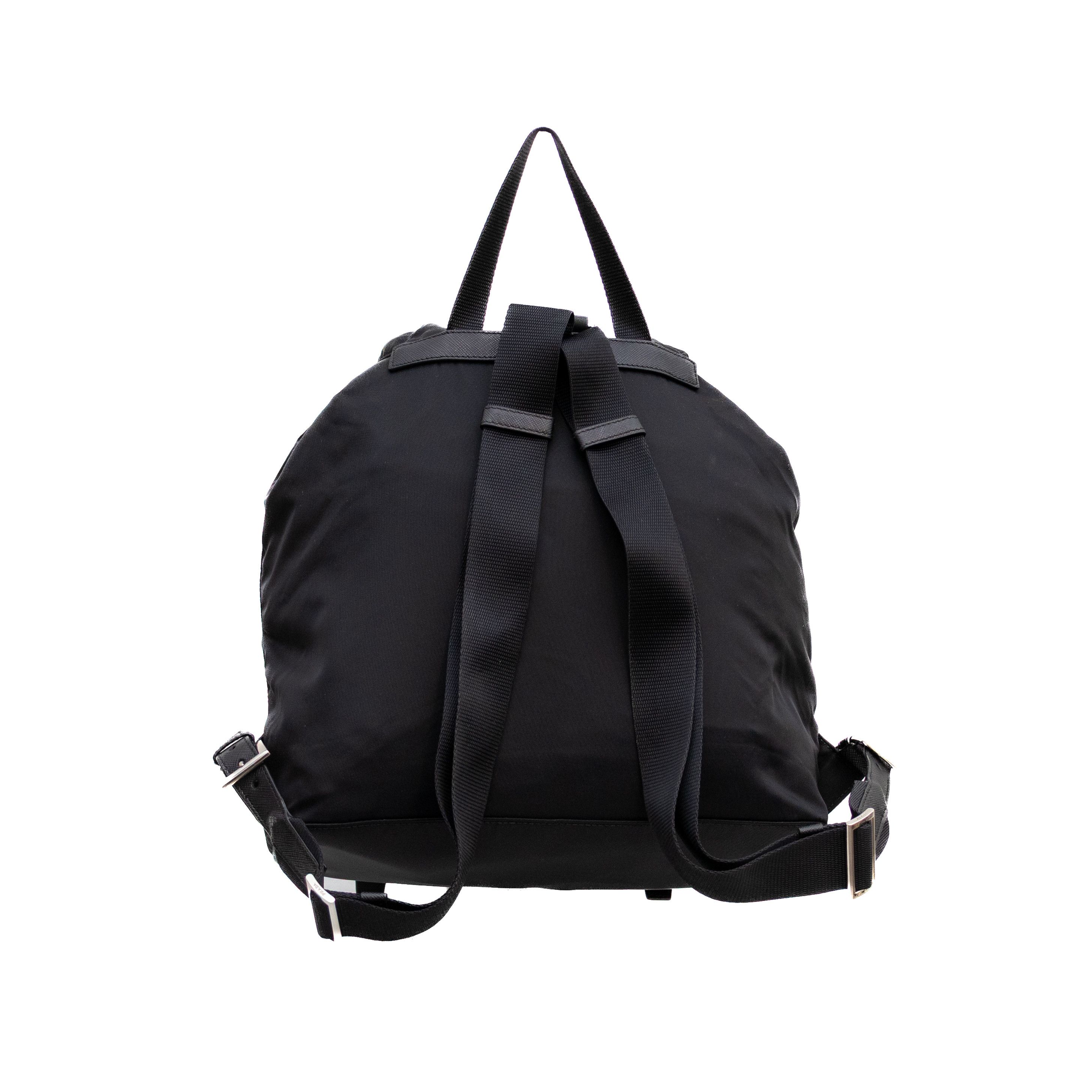Prada Prada Tessuto Nylon Saffiano Small Backpack Black Size ONE SIZE - 3 Thumbnail
