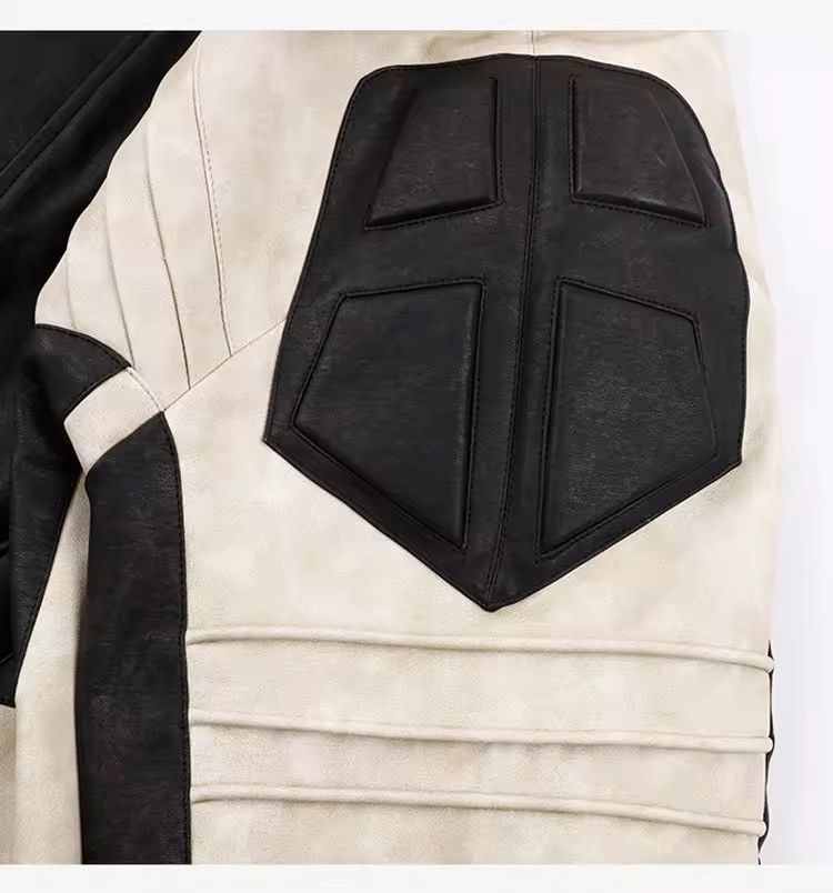 Other Racer Motorcycle PU Leather Patchwork Black White Jacket Size US L / EU 52-54 / 3 - 7 Thumbnail