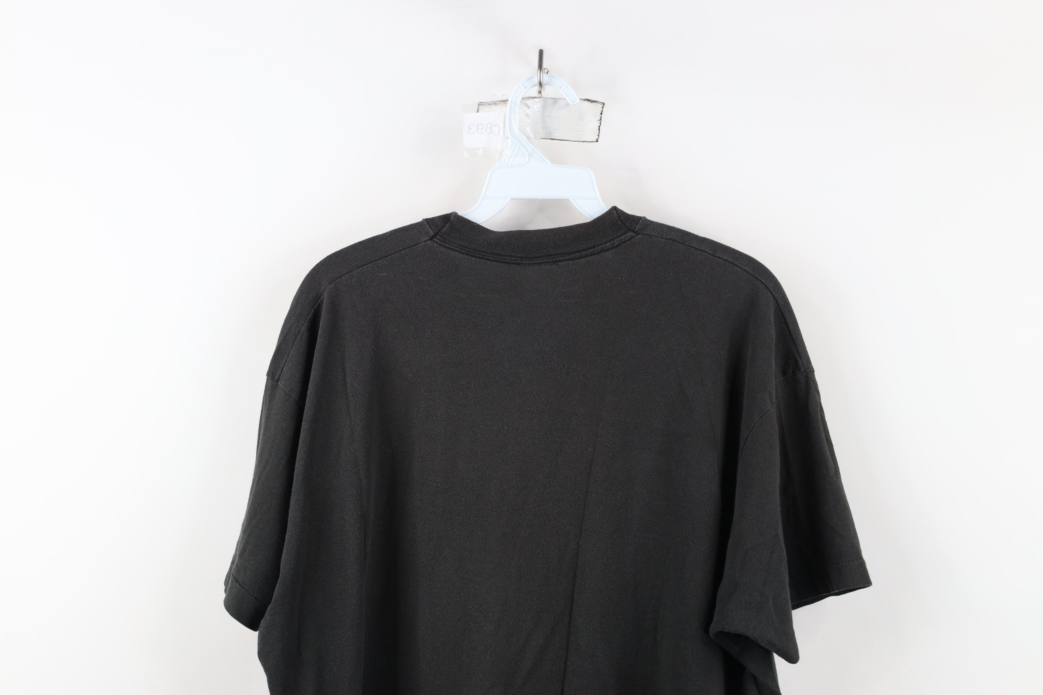 Vintage Vintage 90s Streetwear Faded Cotton Pocket T-Shirt Black USA Size US XL / EU 56 / 4 - 13 Thumbnail