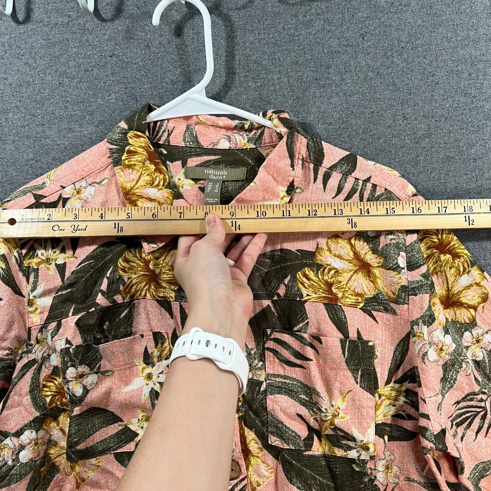 Denim & Co. Denim & Co. Naturals Printed Linen Blend Jean Jacket Coral Size S / US 4 / IT 40 - 8 Thumbnail