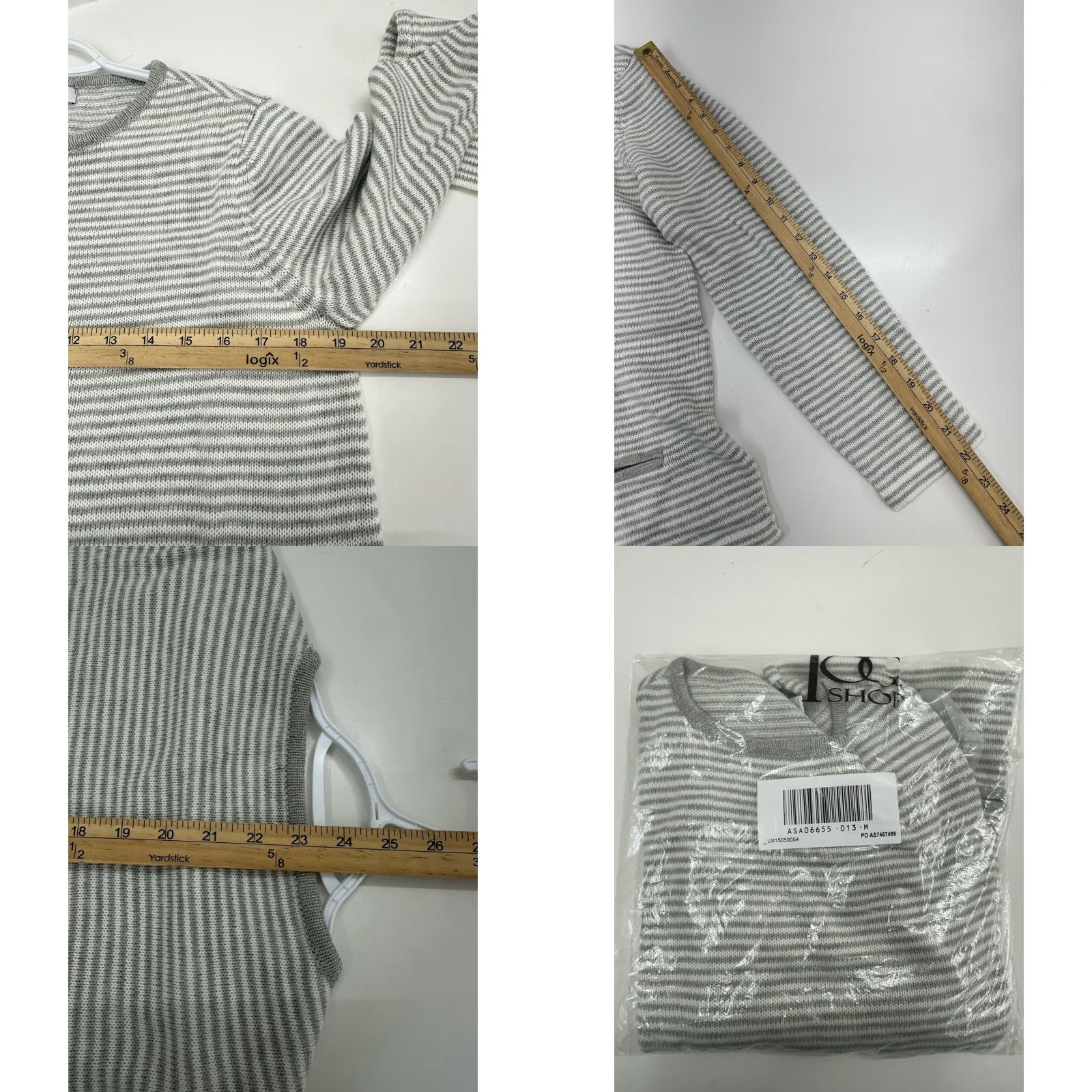 Vintage The Tog Shop Womens Sweater Striped Long Sleeve Knit Ivory Medium Pullover Size M / US 6-8 / IT 42-44 - 8 Thumbnail