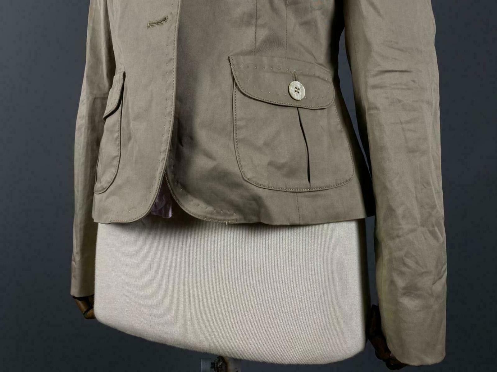 Designer Ladies Max Mara Grey Cotton Blazer Jacket Size 12 Size XL / US 12-14 / IT 48-50 - 9 Thumbnail